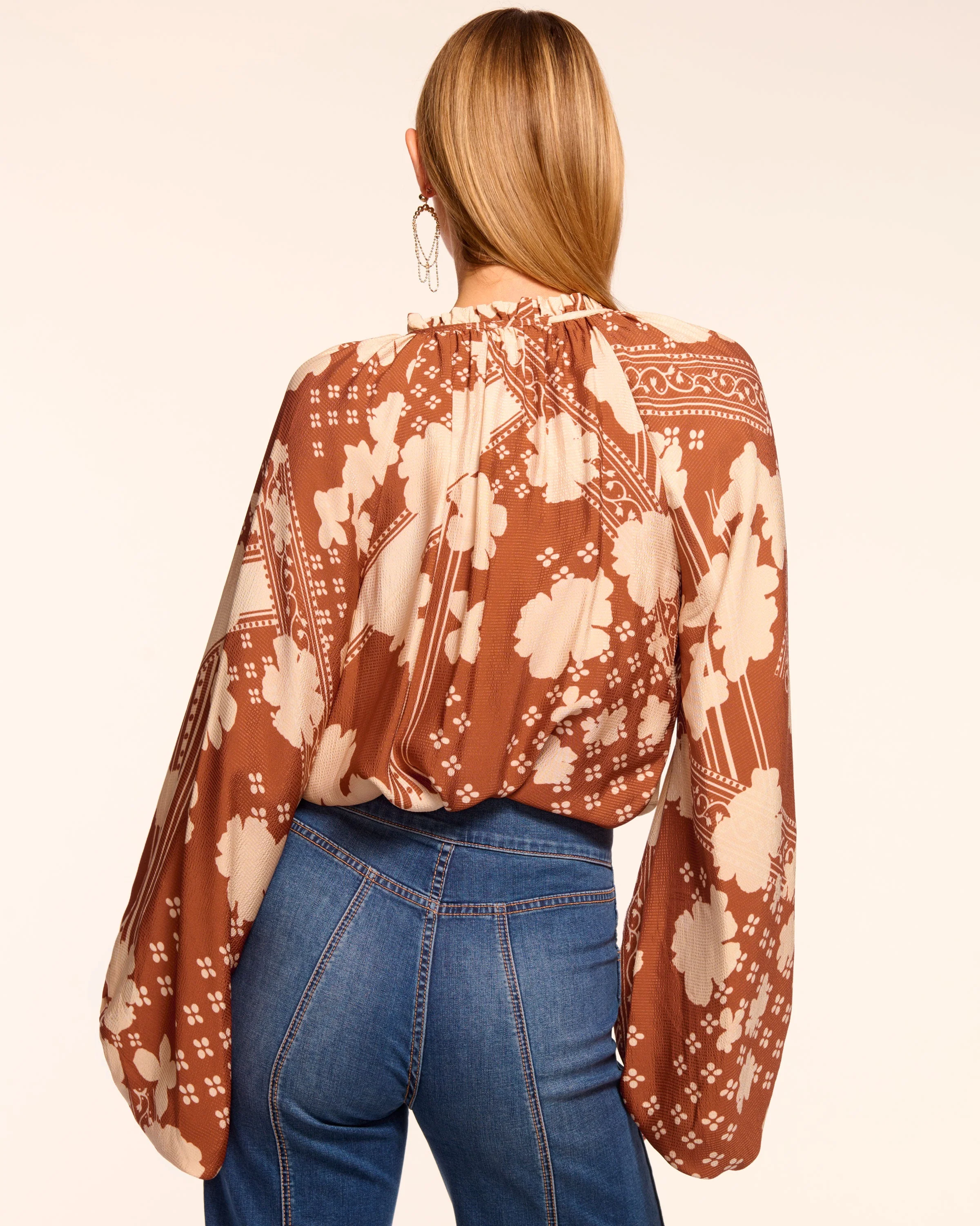 Aaron V-Neck Long Sleeve Blouse - Image 3