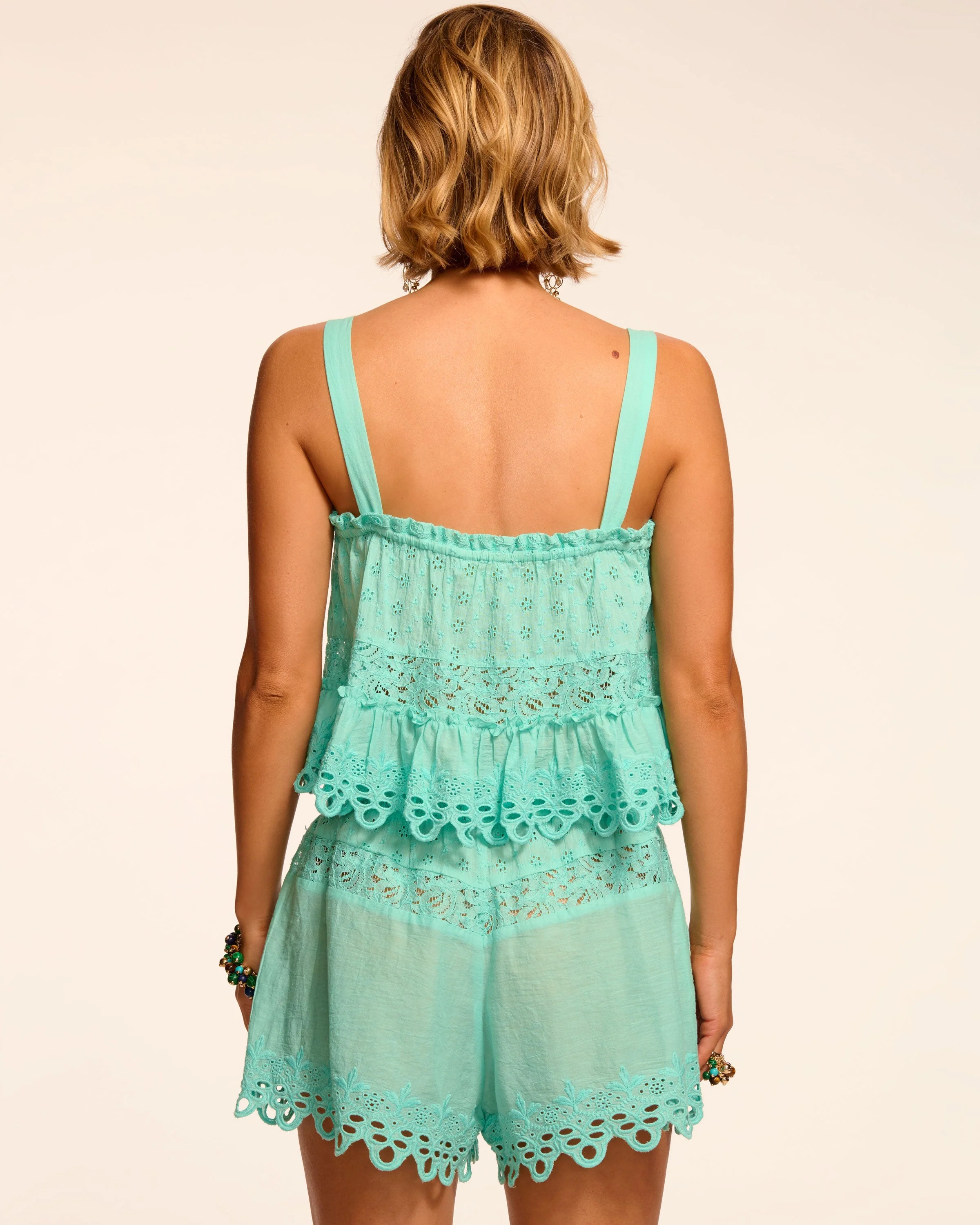 Amina Cotton Eyelet Coverup Top - Image 3