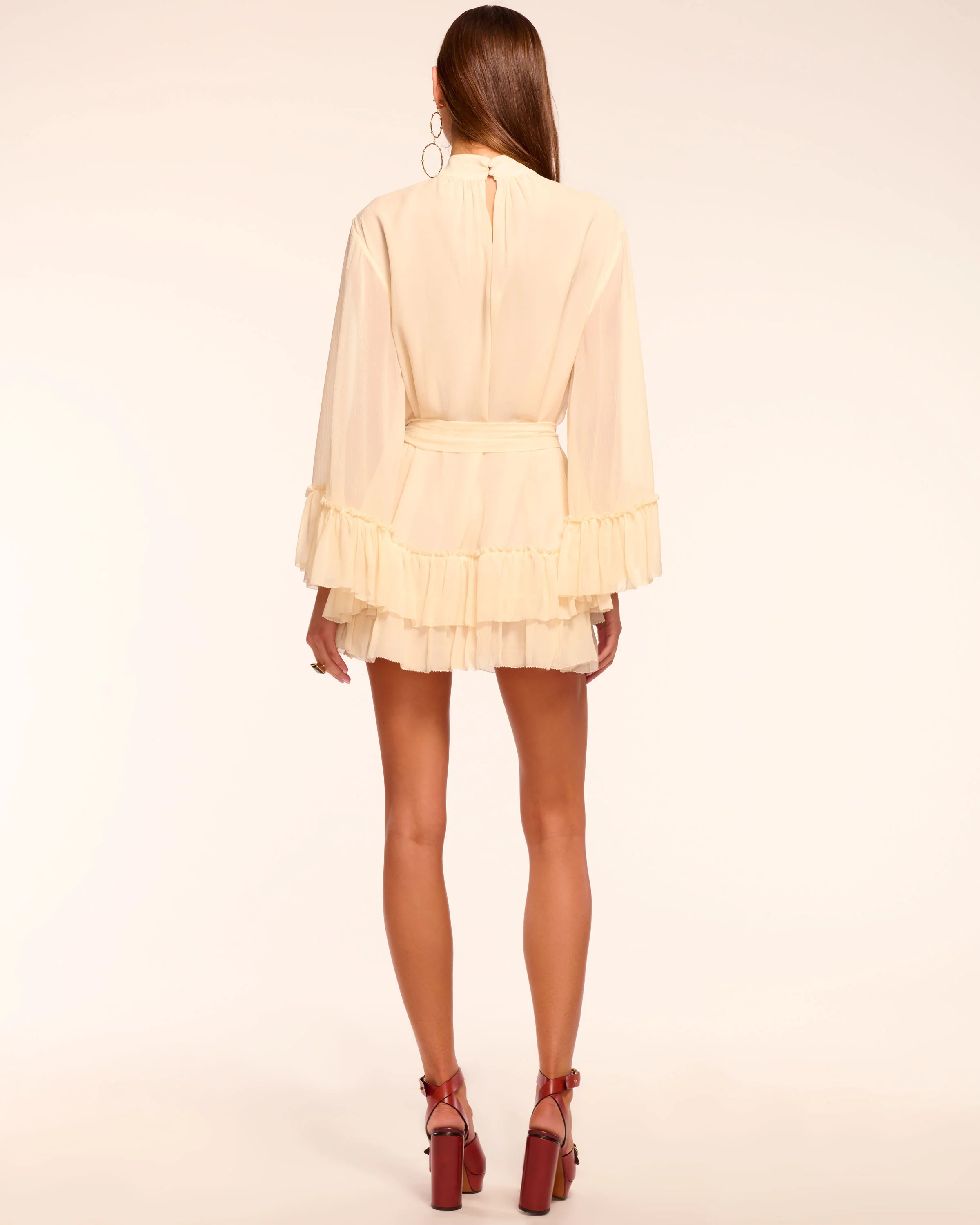 Claudia Silk Chiffon Ruffle Tiered Mini Dress - Image 10