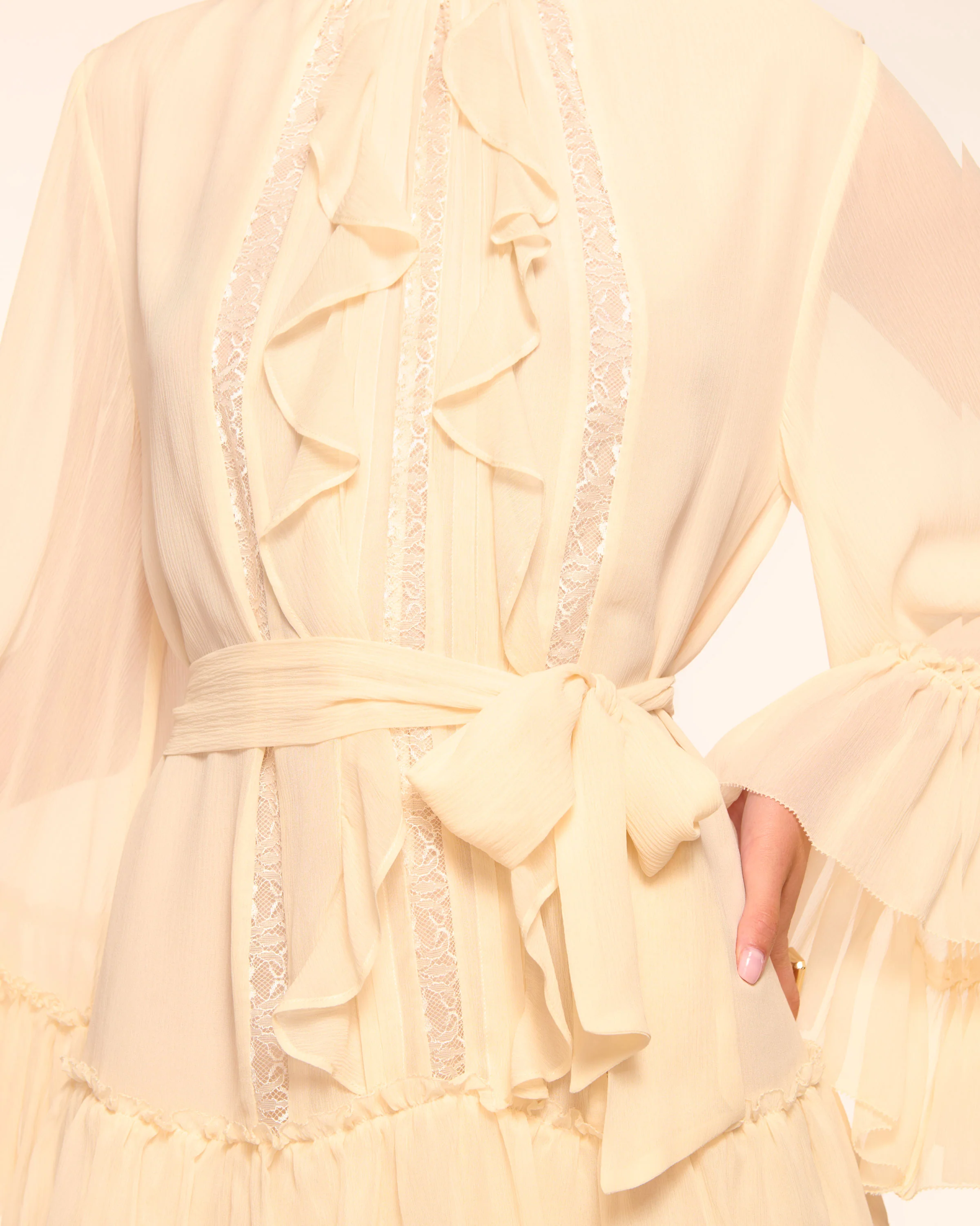 Claudia Silk Chiffon Ruffle Tiered Mini Dress - Image 9