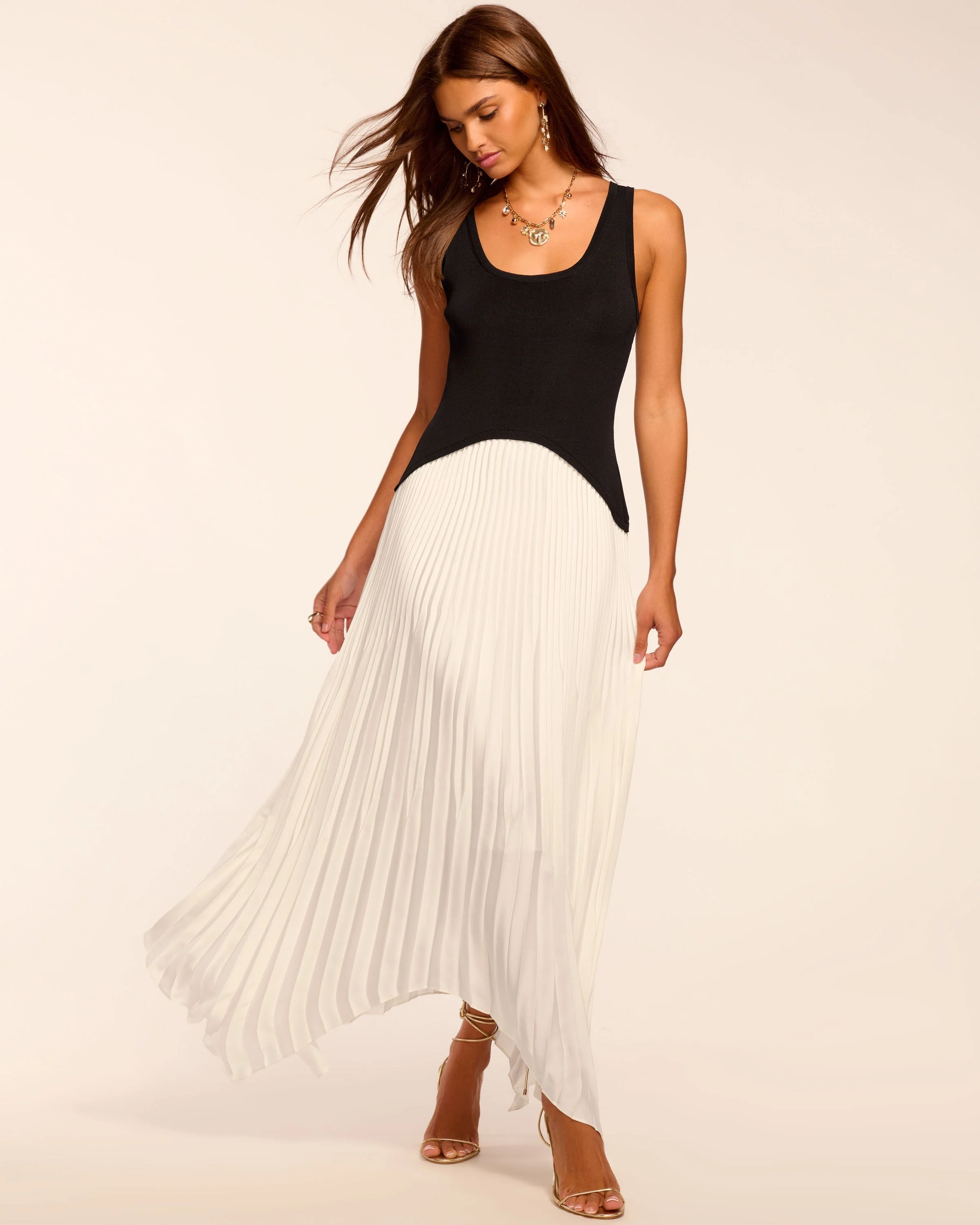 Davinia Knit Combo Pleated Maxi Dress - Image 5
