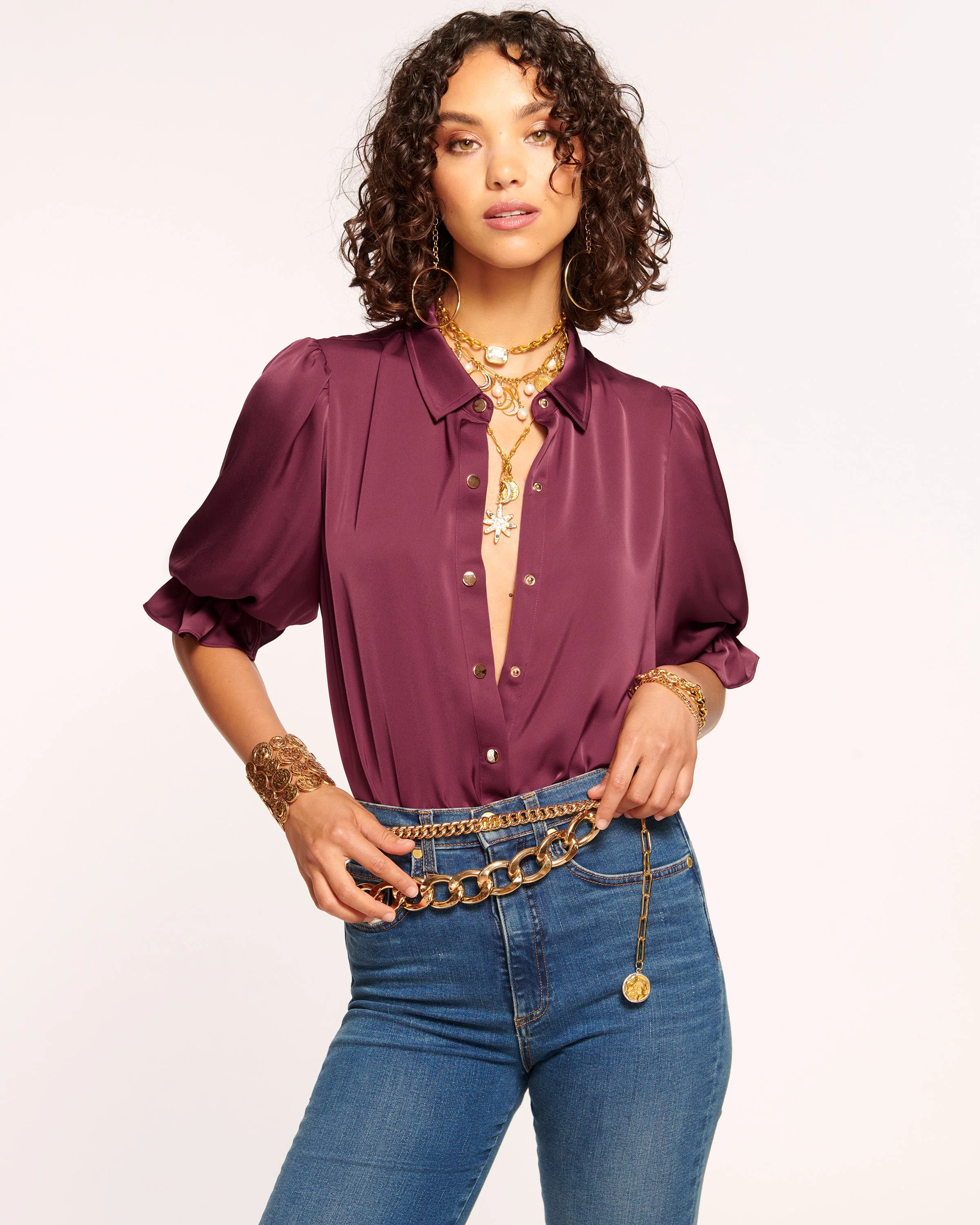 Dina Button Down Bodysuit - Image 48