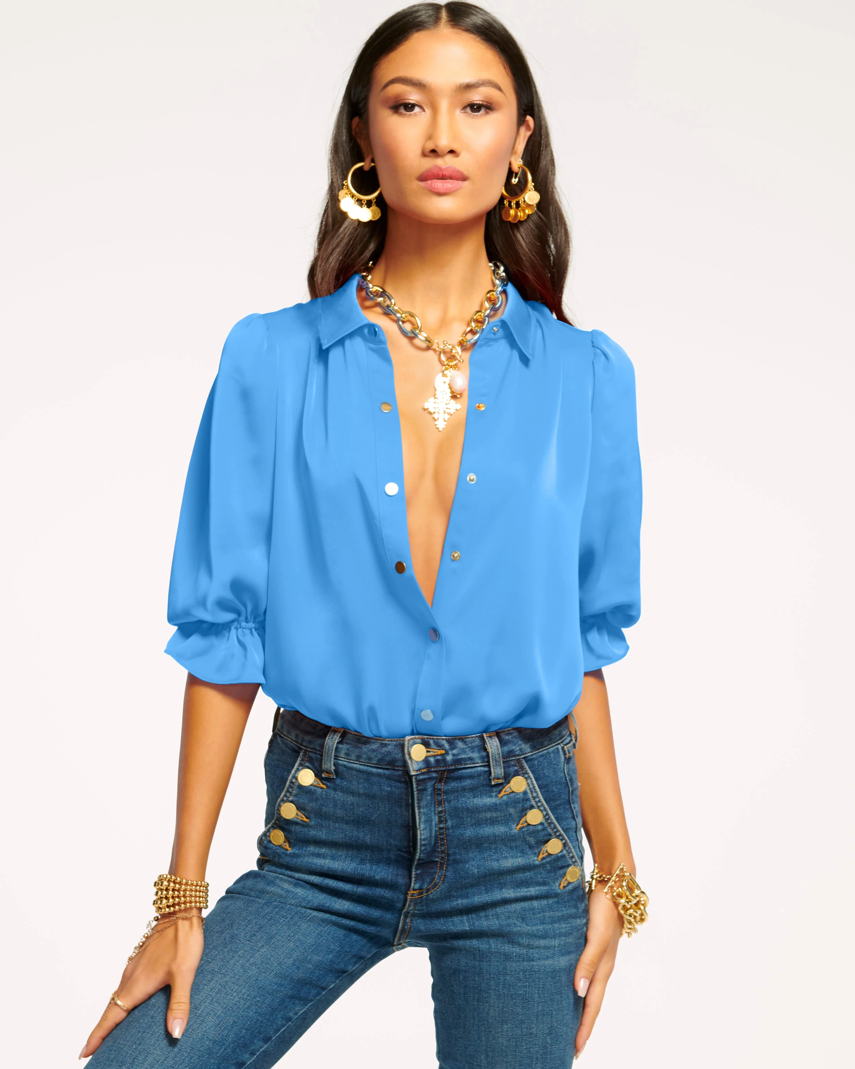 Dina Button Down Bodysuit - Image 59