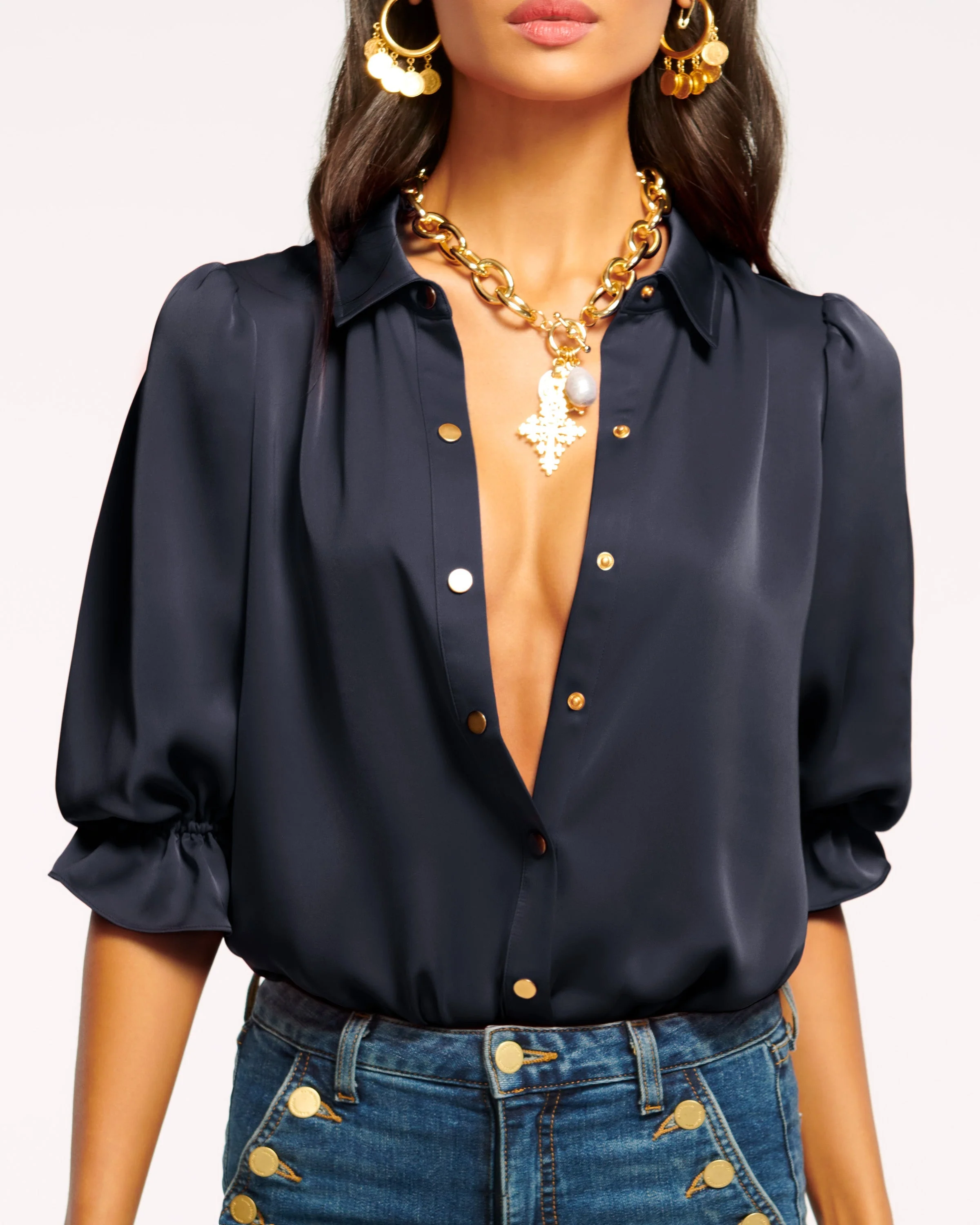 Dina Button Down Bodysuit - Image 86