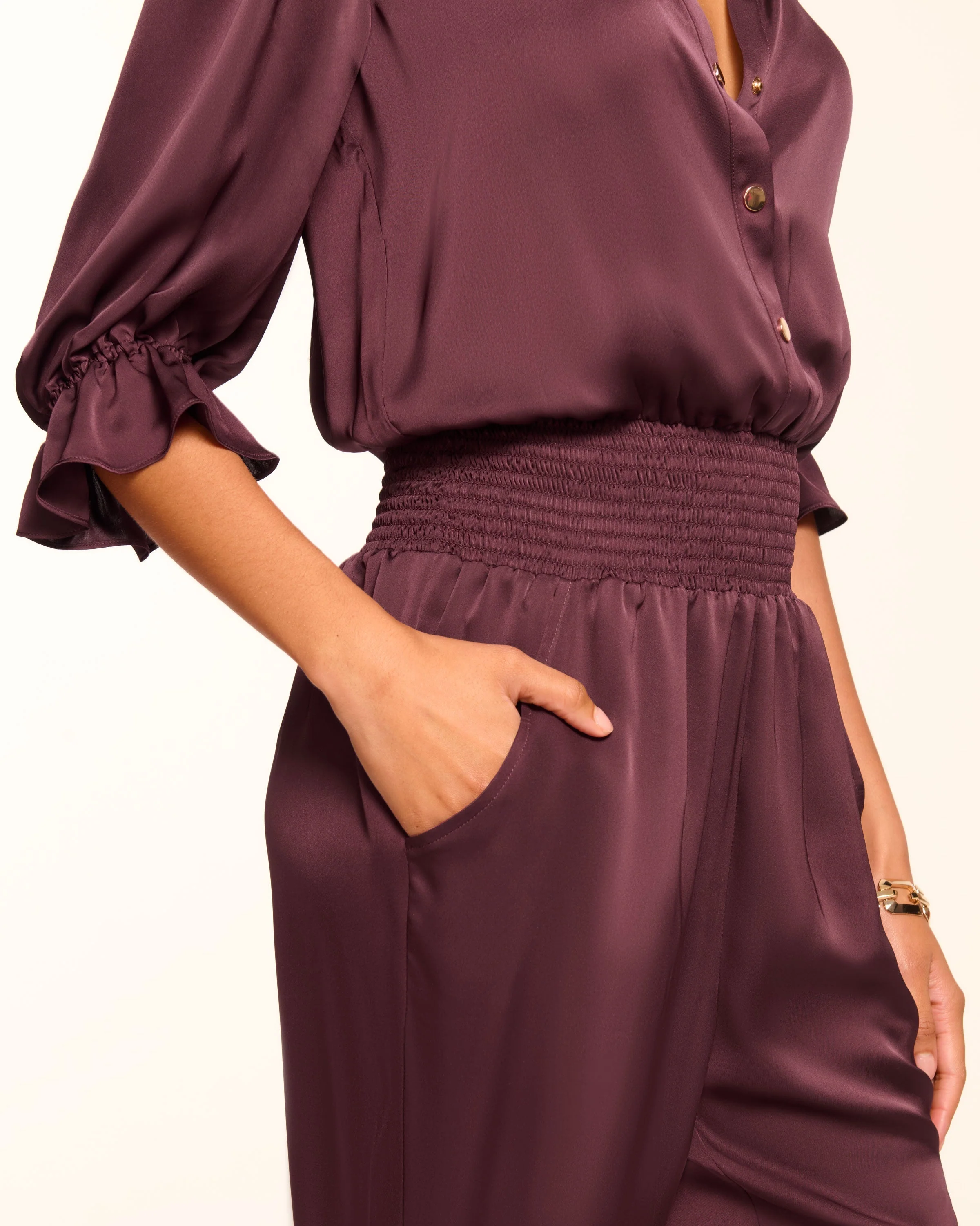 Dina Short Sleeve Button Down Jumpsuit - Image 8