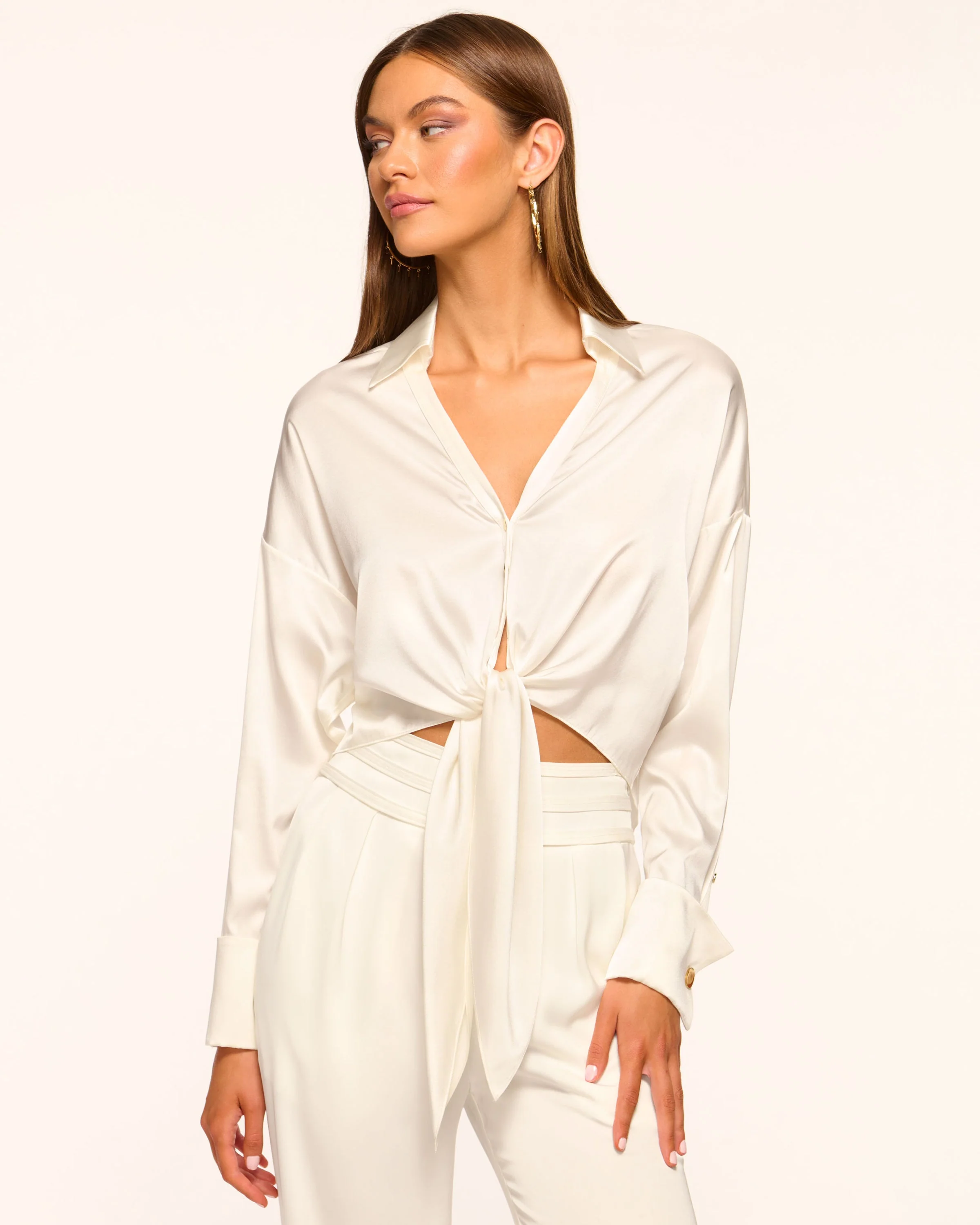 Farrah Silk Tie-Front Blouse - Image 7