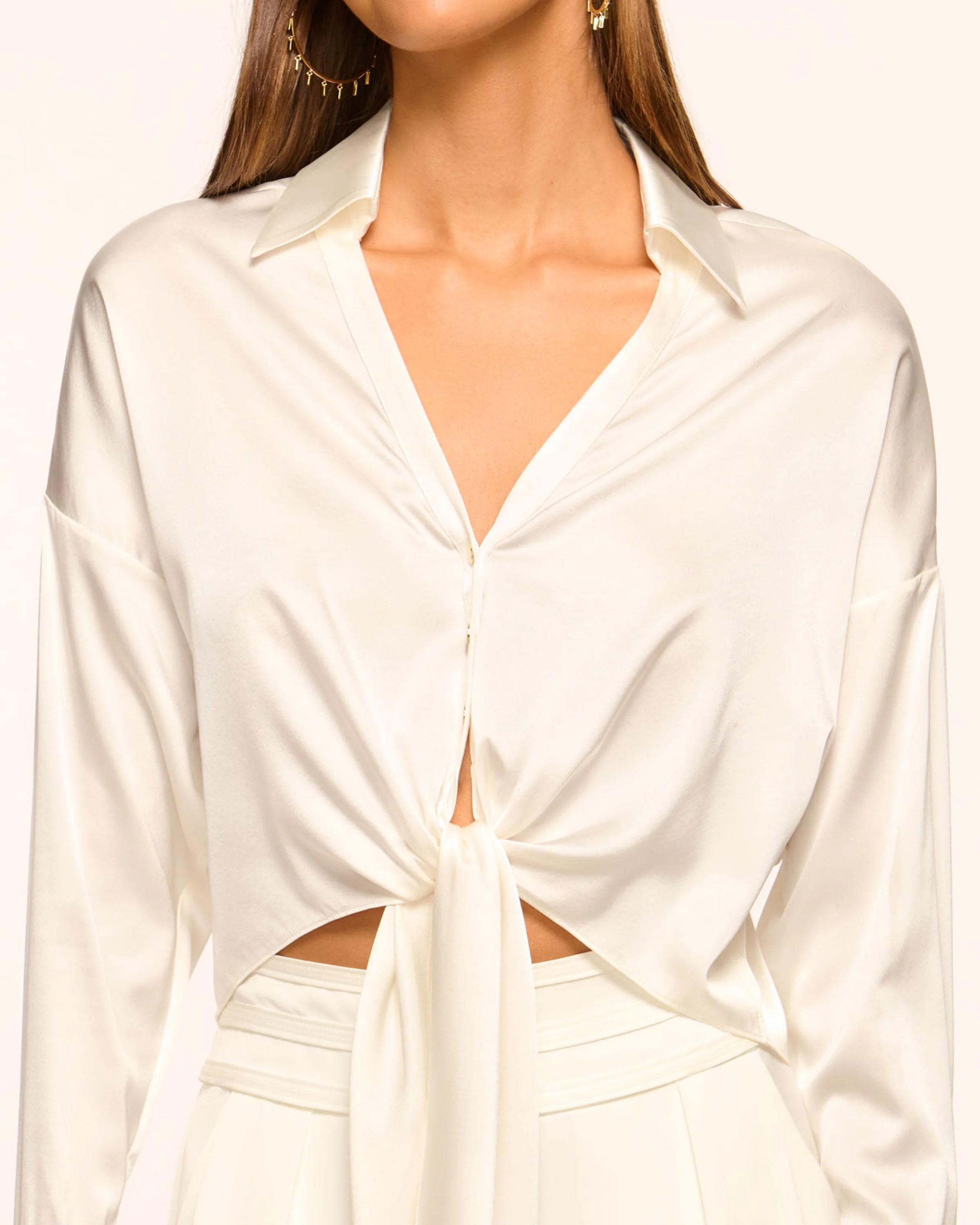 Farrah Silk Tie-Front Blouse - Image 8