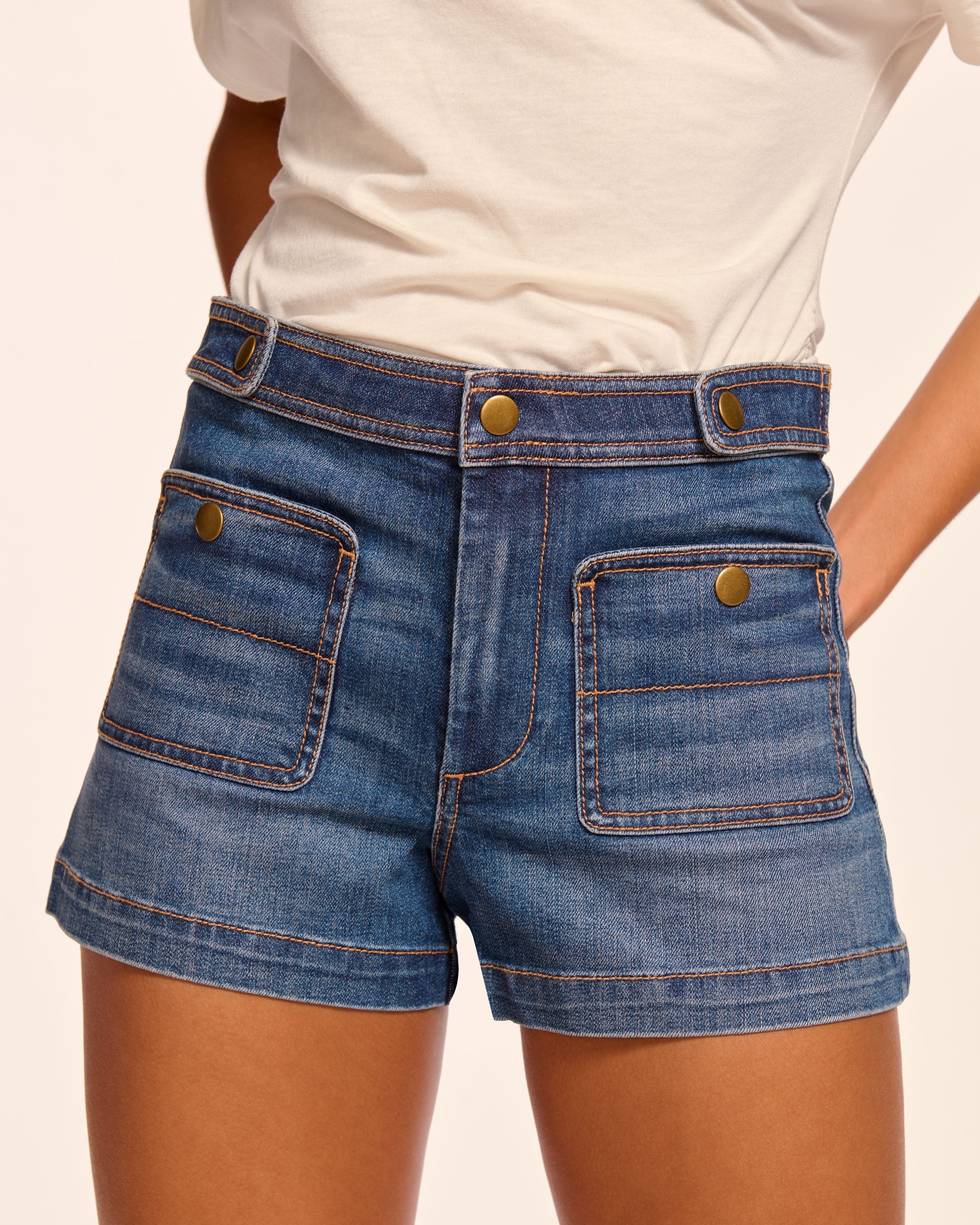 Gemma Mid-Rise Denim Mini Short - Image 3
