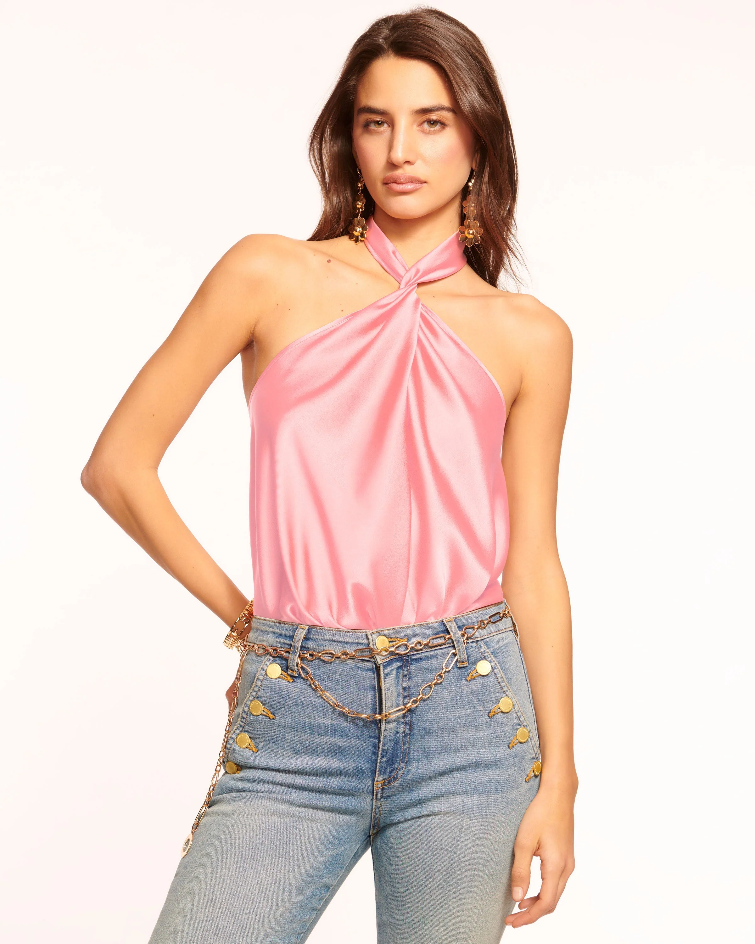 Harriet Silk Halter Tank Top - Image 37