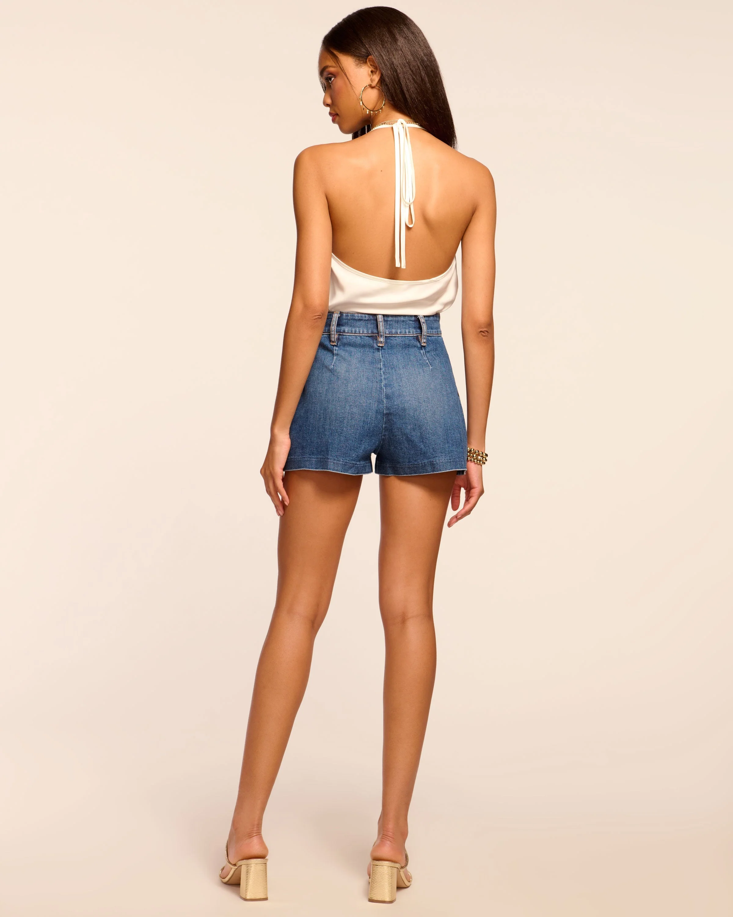 Hilary High Waisted Denim Mini Short - Image 15