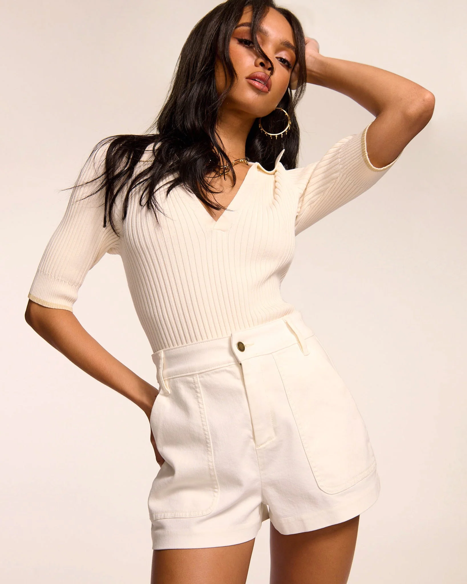 Hilary High Waisted Denim Mini Short - Image 21