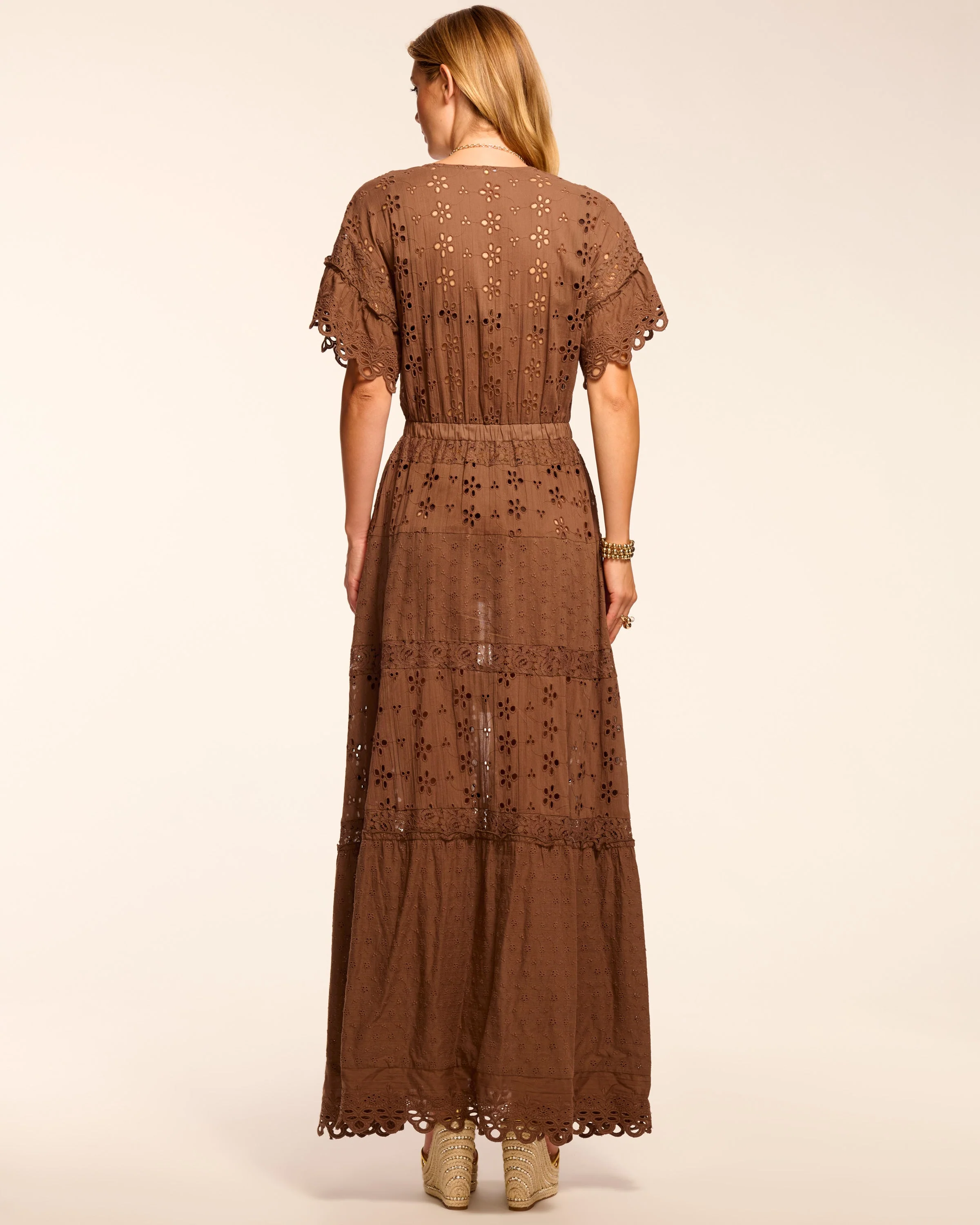 Janis Cotton Eyelet Tie Front Coverup Maxi Dress - Image 7