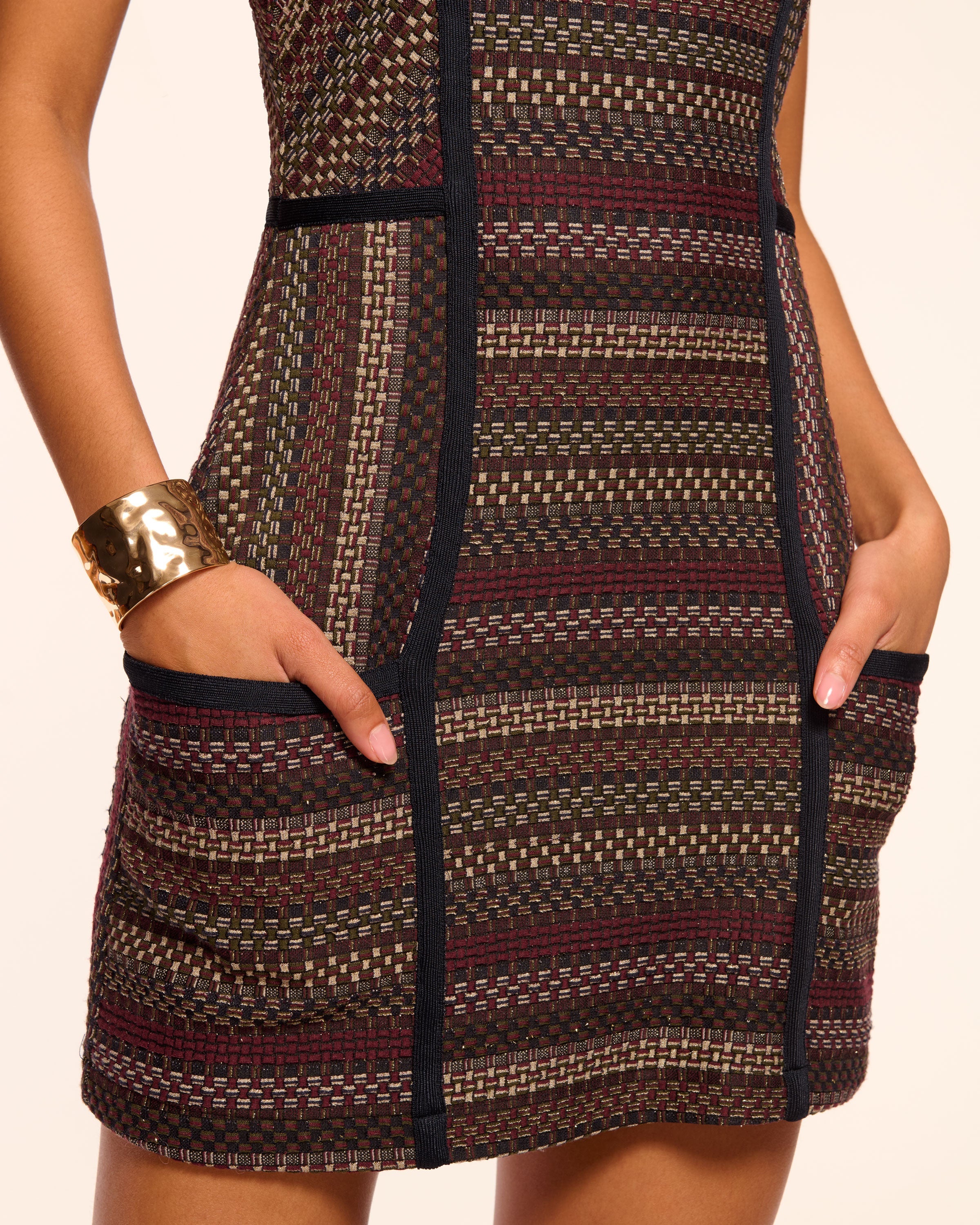 Jeanette Tweed Sleeveless Mini Dress - Image 3