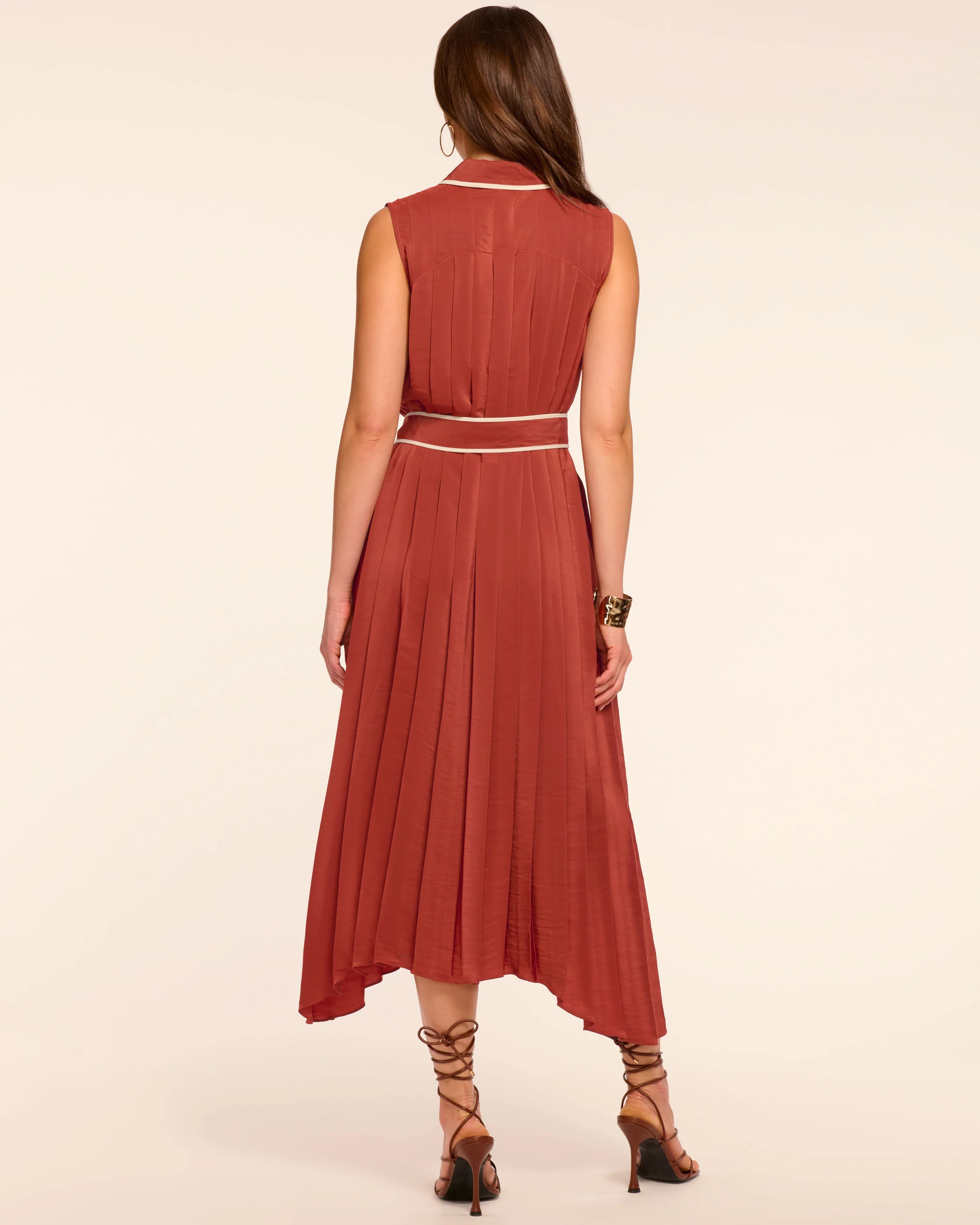Kenneth Button Down Pleated Midi Dress - Image 4