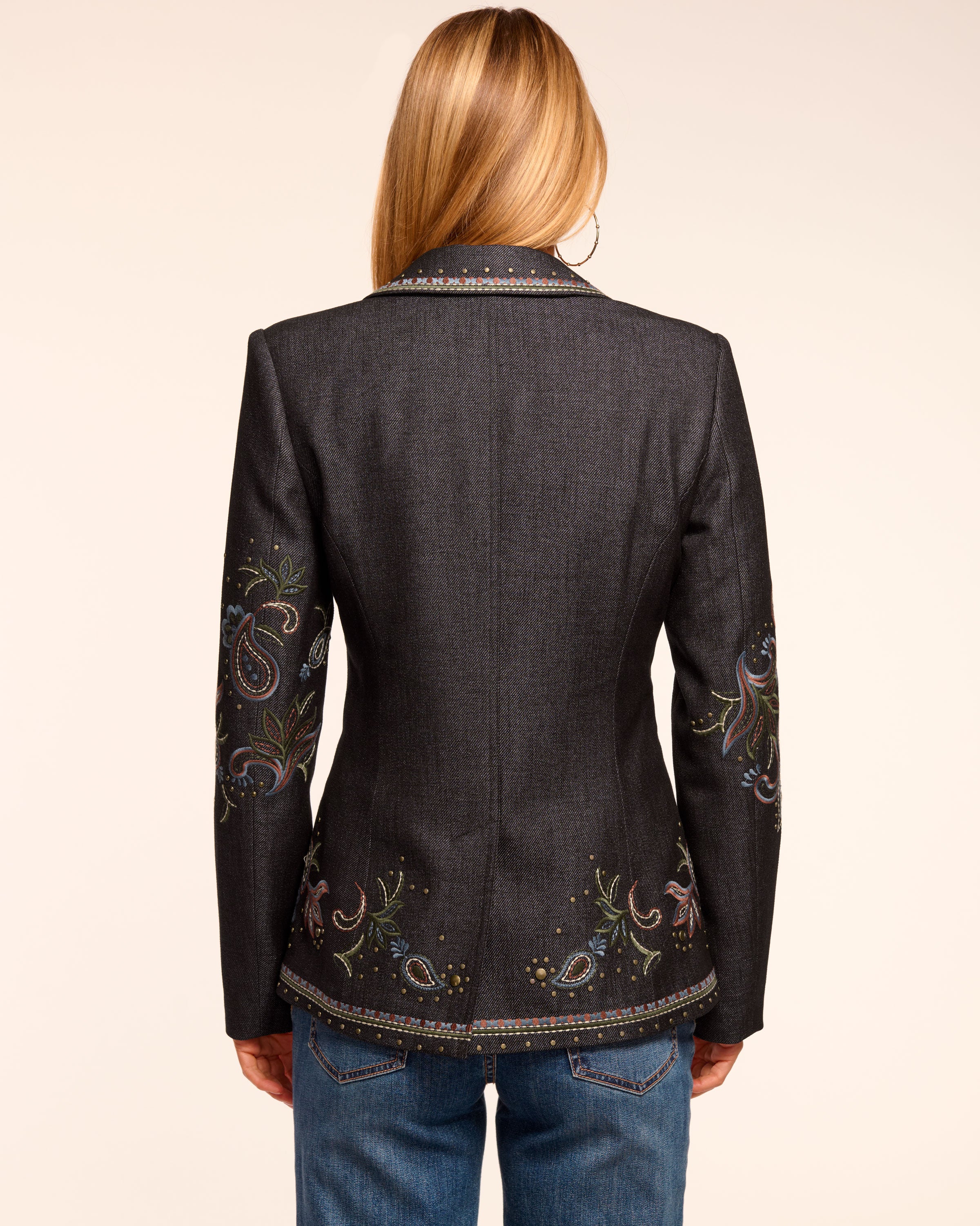 Laura Embroidered Denim Blazer - Image 4