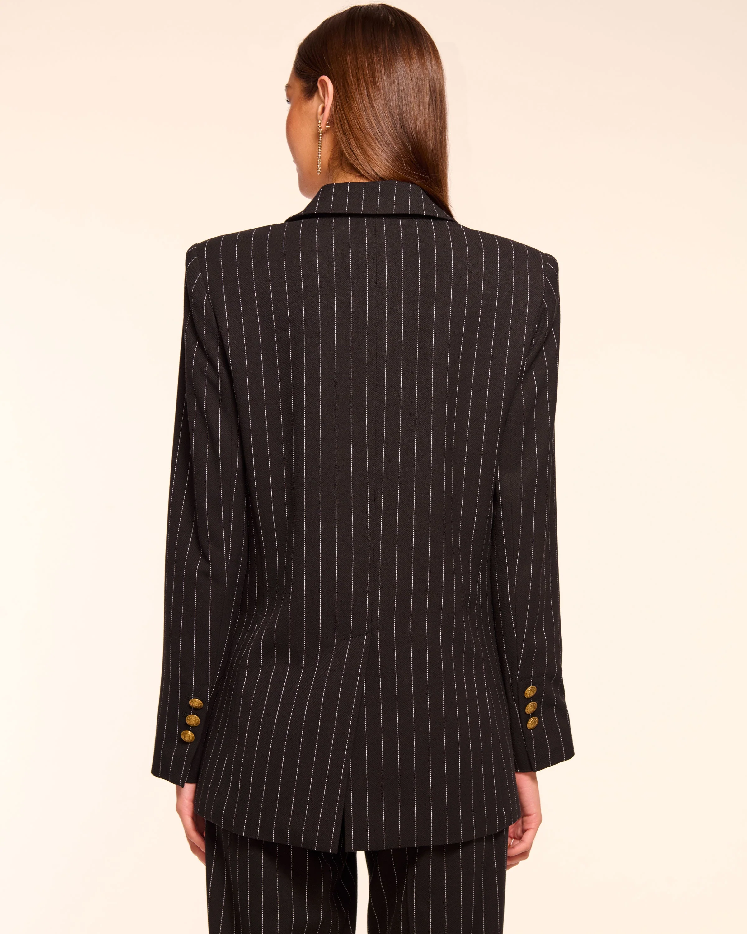 Laurel Pinstripe Double Breasted Blazer - Image 3