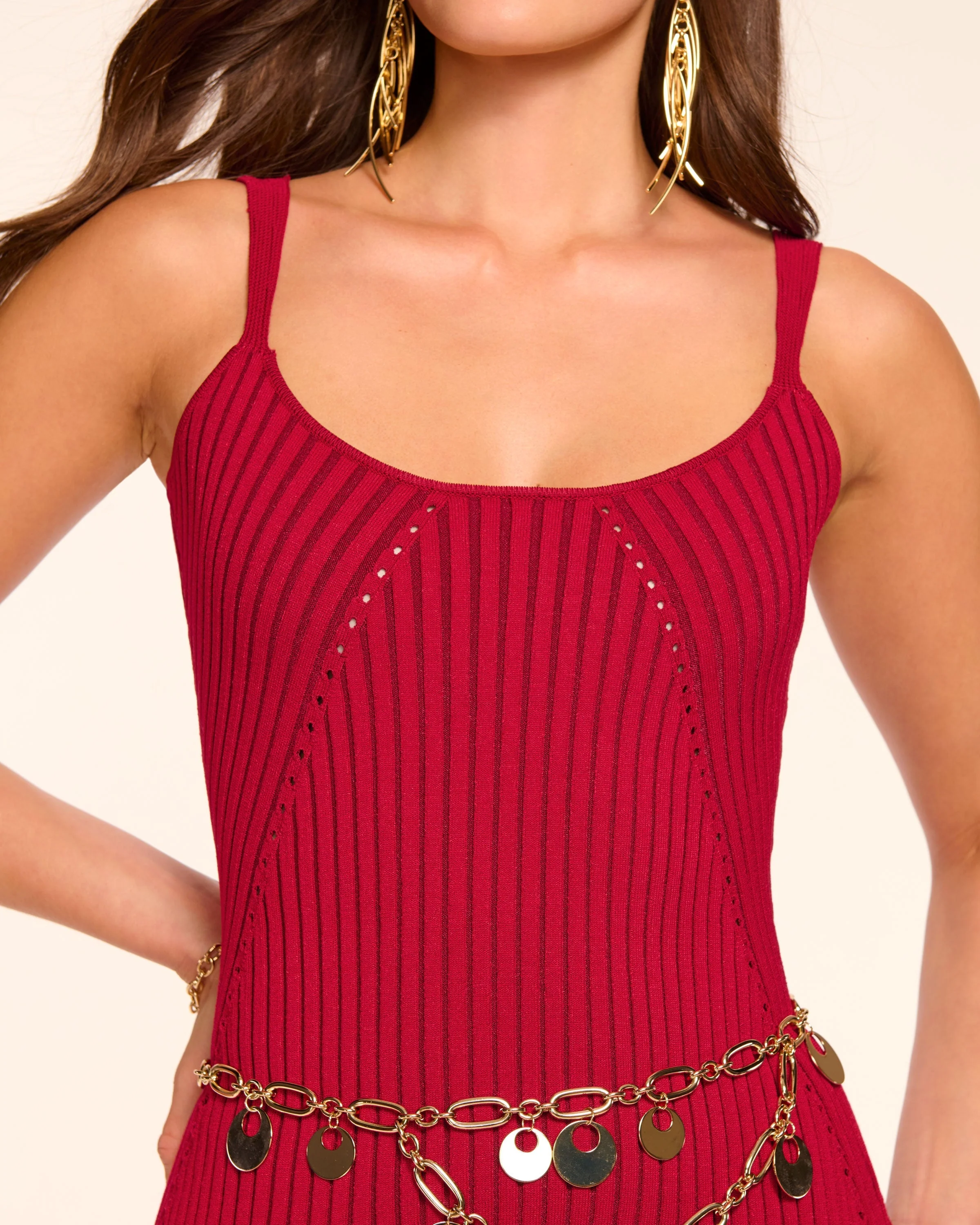 Lidia Rib Knit A-Line Mini Dress - Image 3