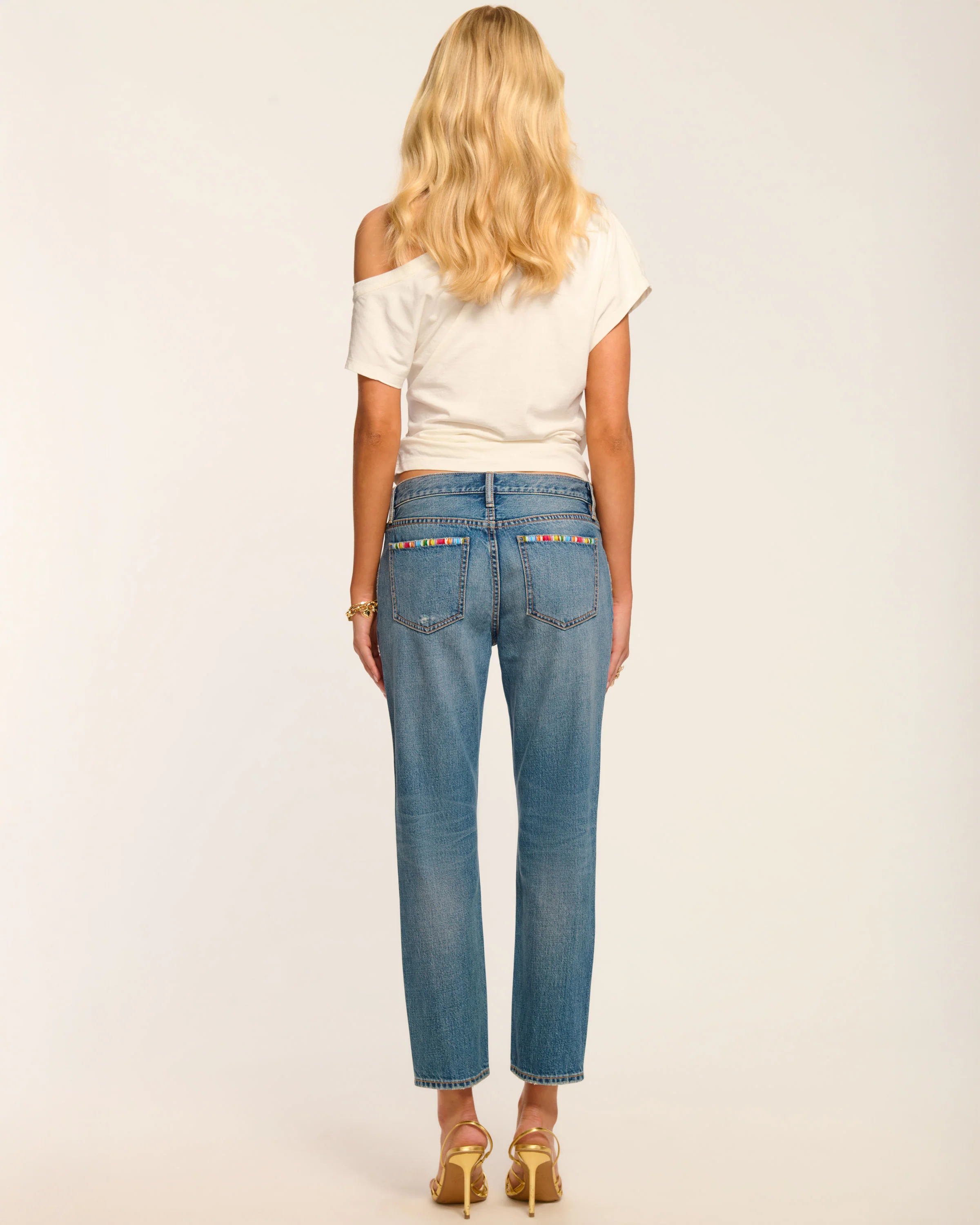 Milla Stitched Low-Rise Tapered Jean - Image 4