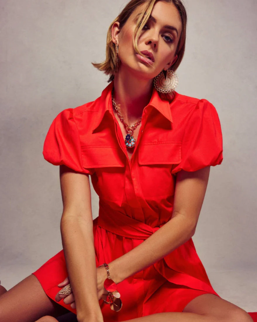 Nicky Cotton Poplin Short Sleeve Mini Dress - Image 13