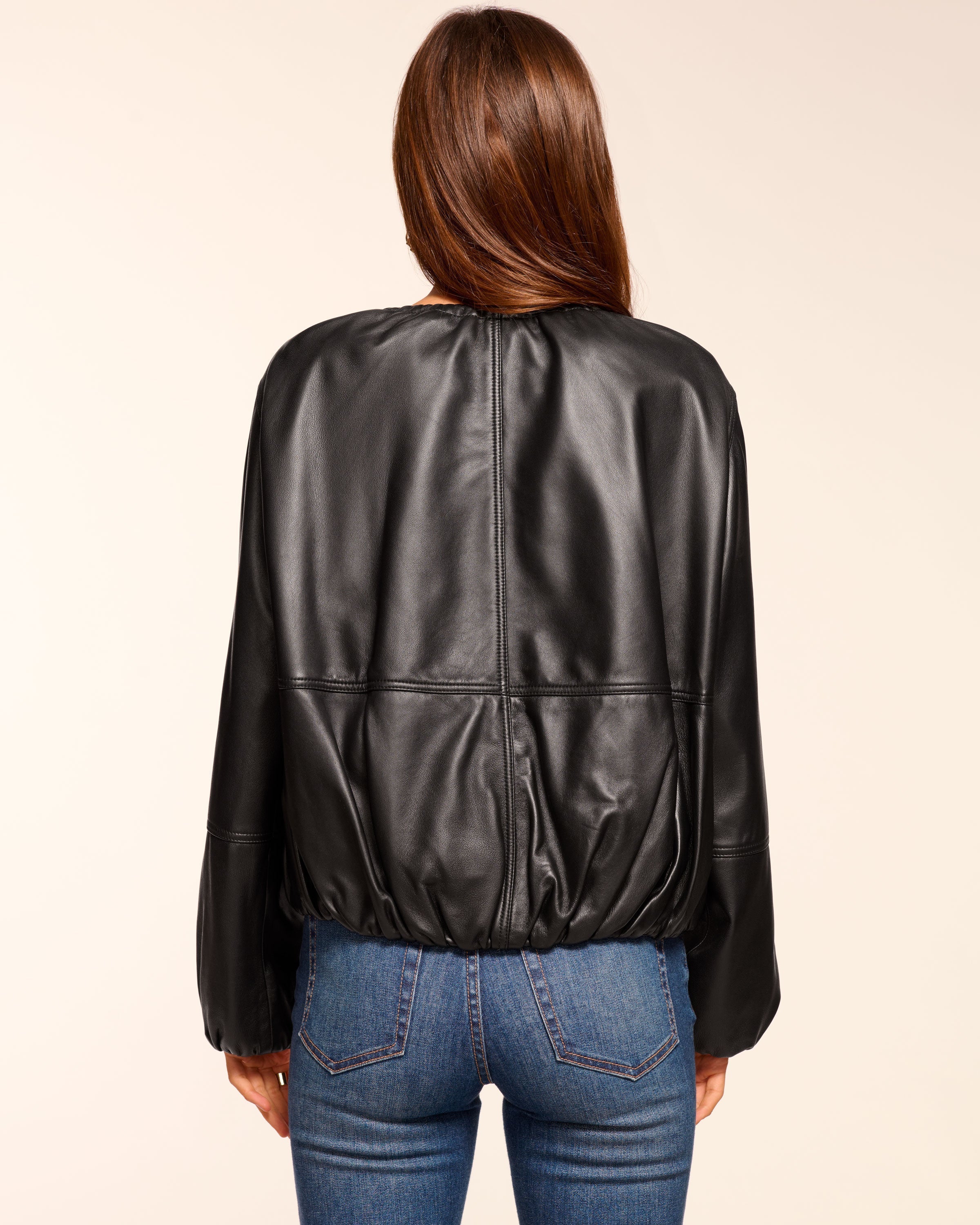 Priscilla Leather Bomber Jacket - Image 3