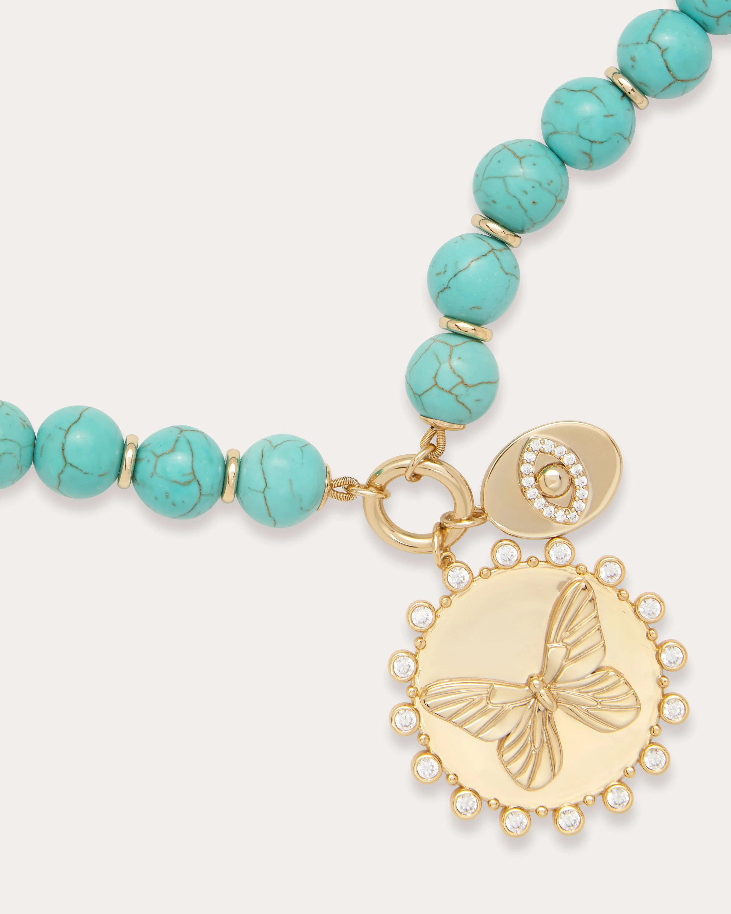 Reva Butterfly Charm Beaded Necklace - Image 3