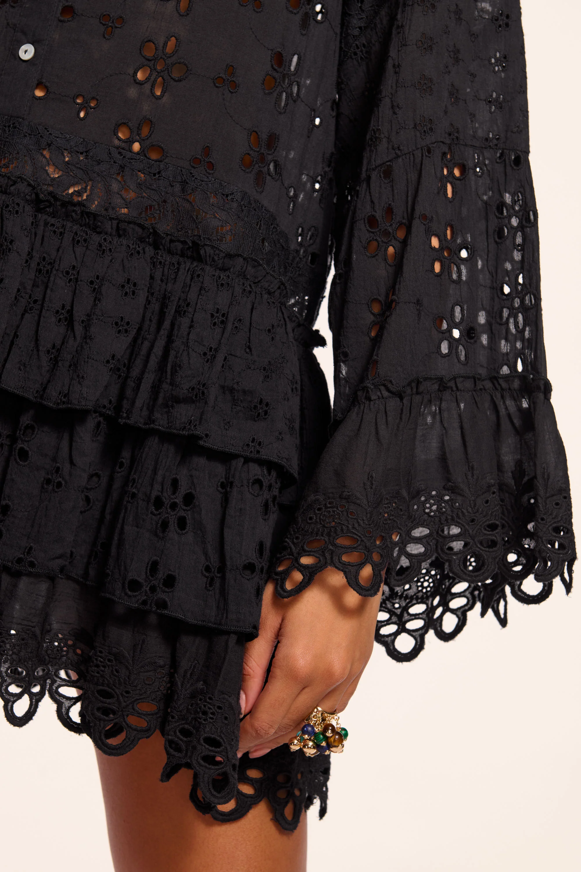 Roxanne Cotton Eyelet Coverup Mini Dress - Image 3