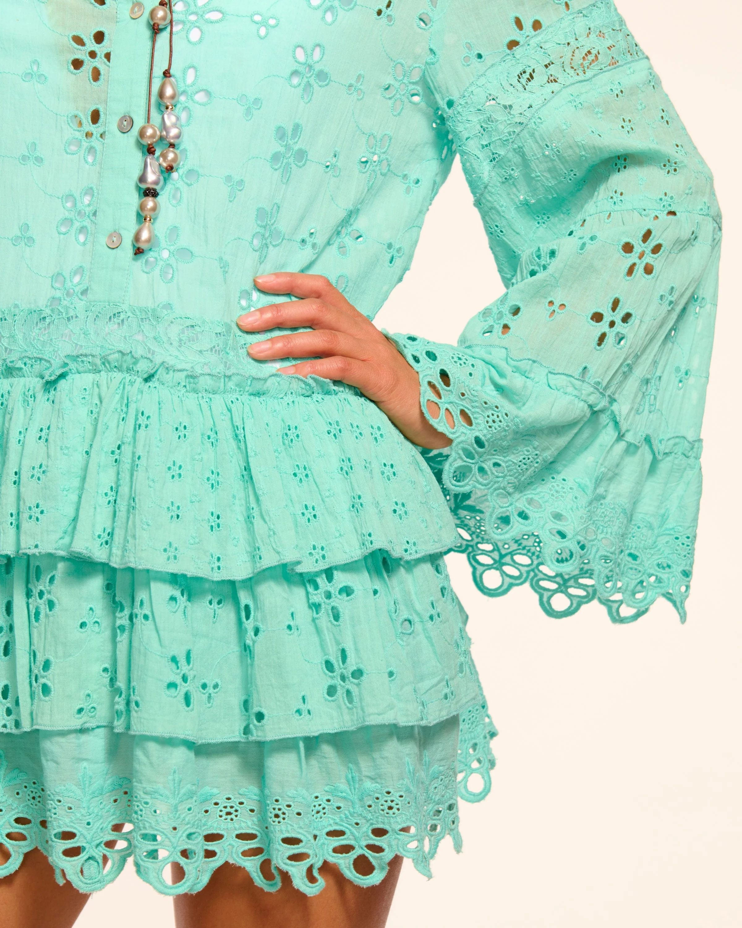 Roxanne Cotton Eyelet Coverup Mini Dress - Image 7