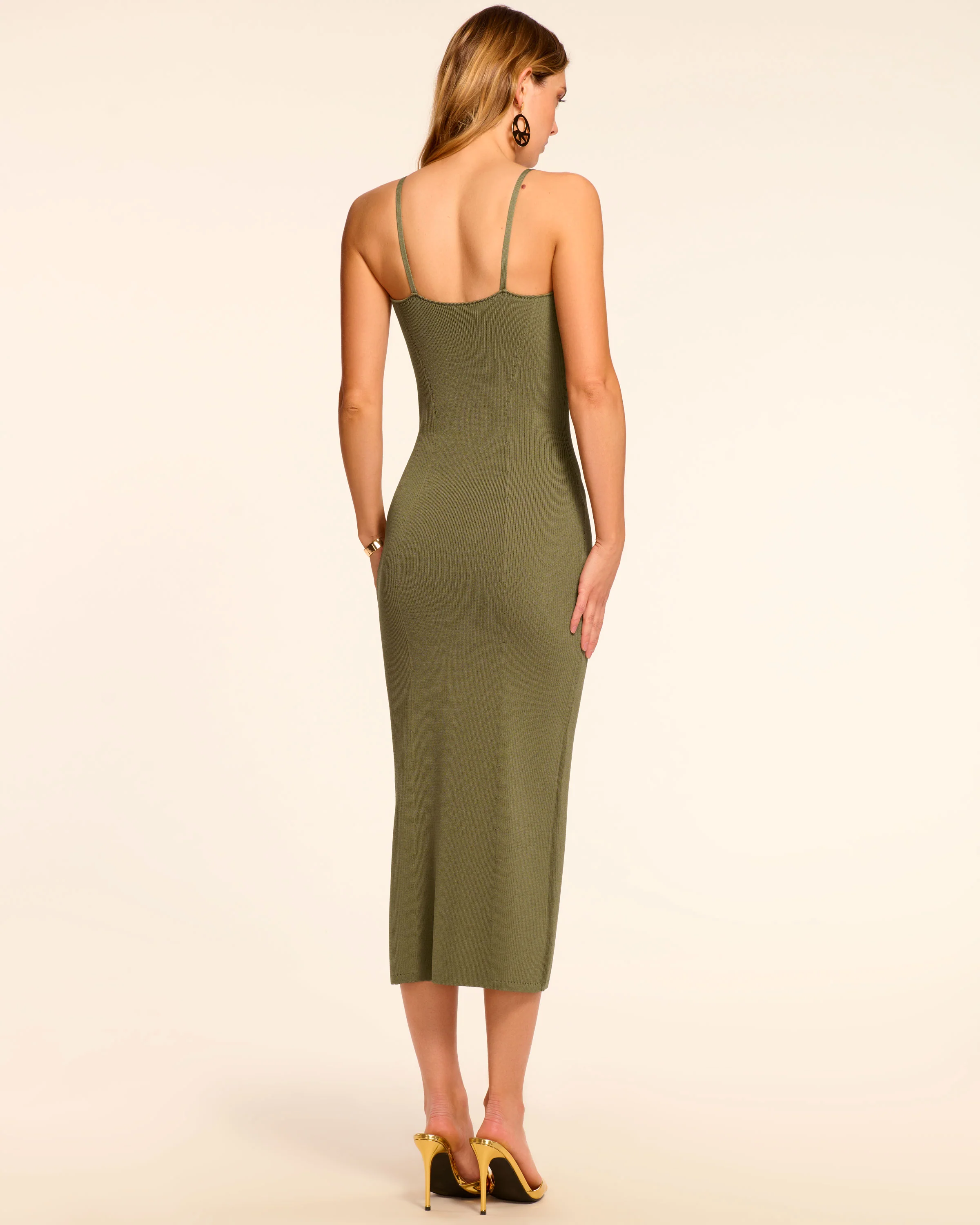 Sloan Plunging Ribbed Knit Midi Dress - Image 8