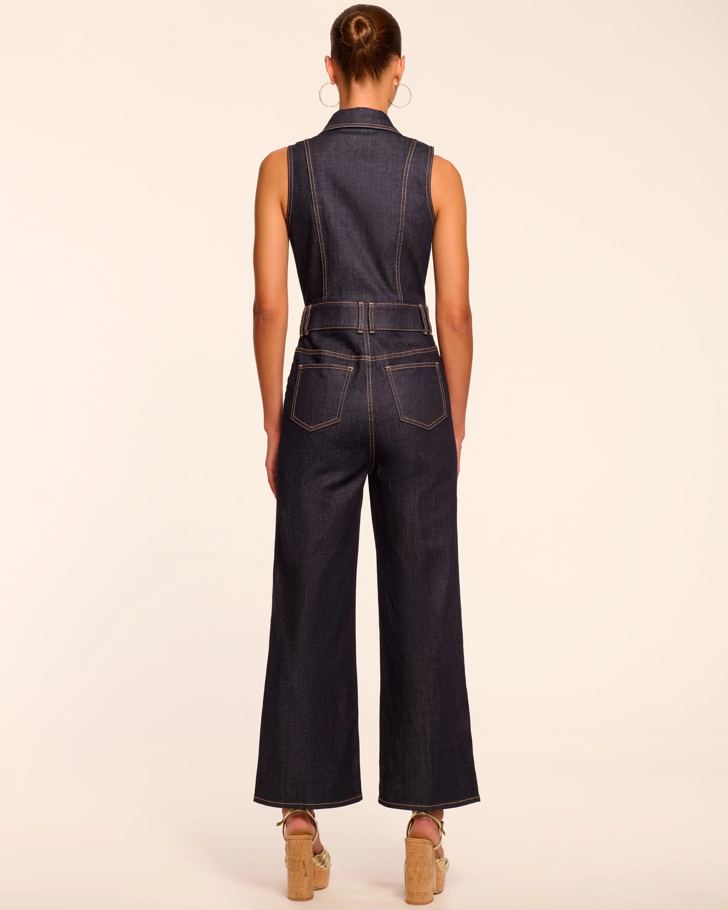 Stephania Sleeveless Denim Jumpsuit - Image 4