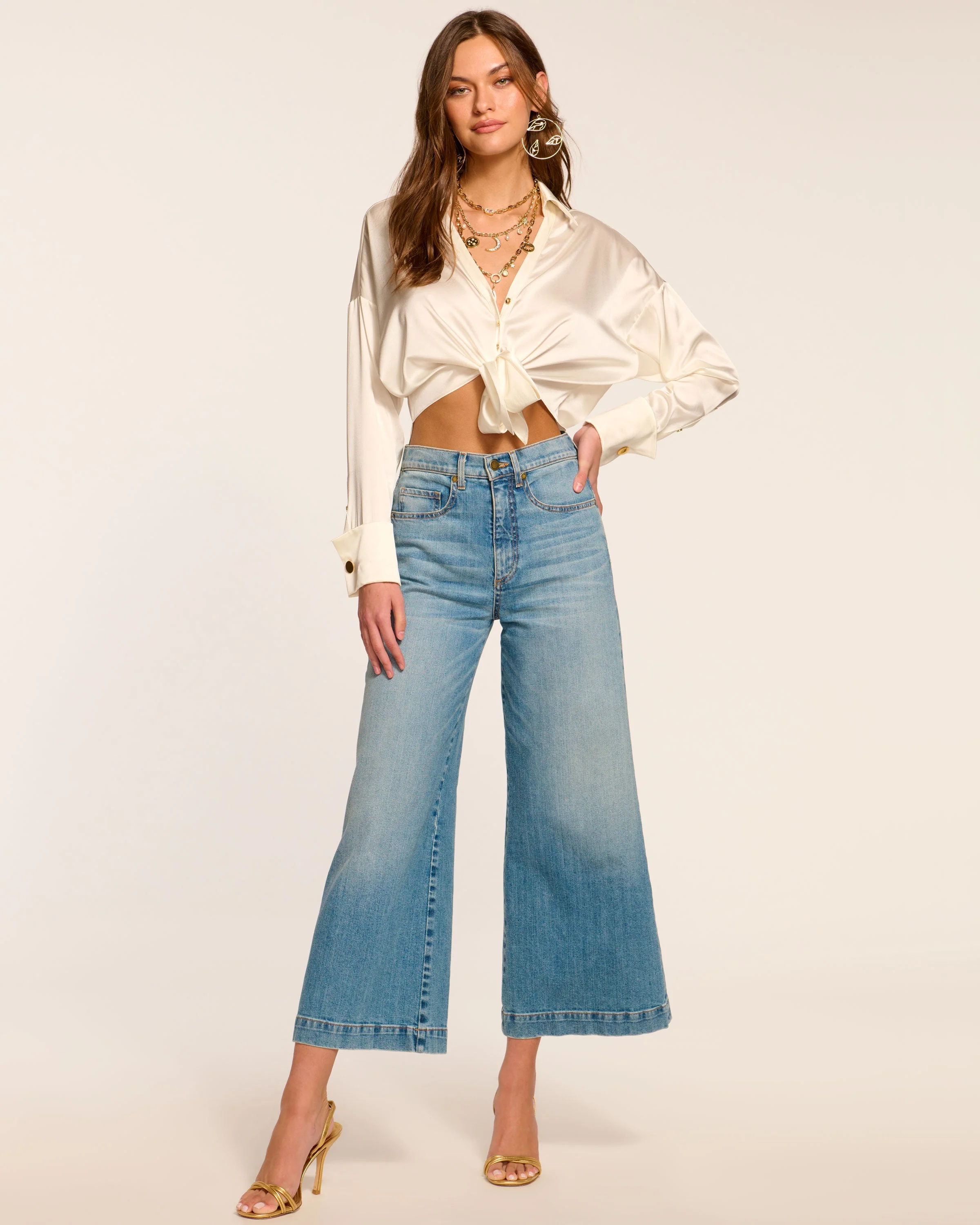 Tyra 5-Pocket Cropped Wide Leg Jean - Image 11
