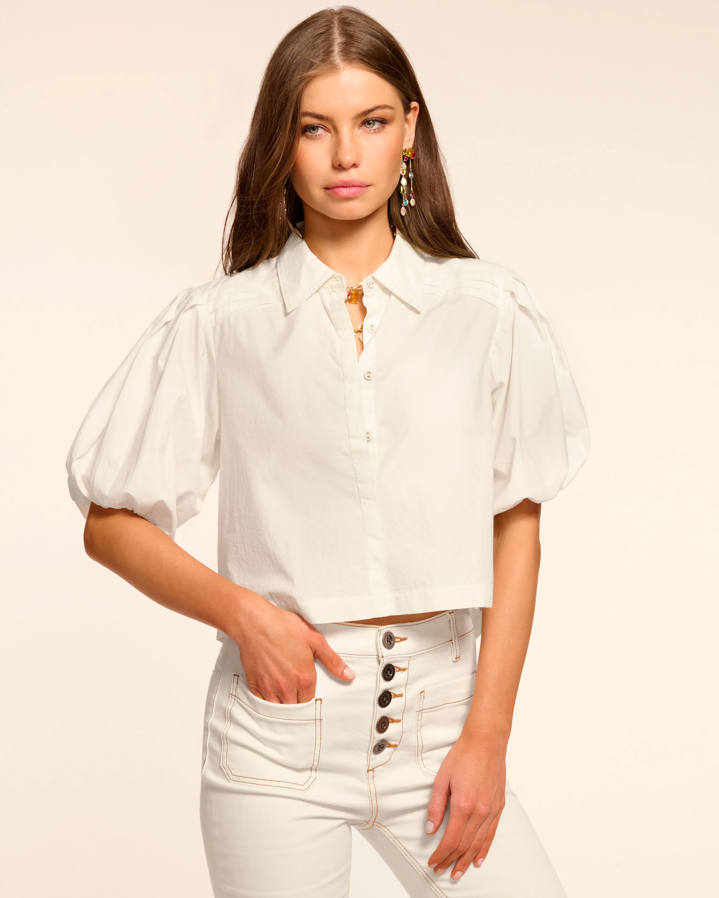 Valeria Cotton Poplin Button Down Top - Image 4