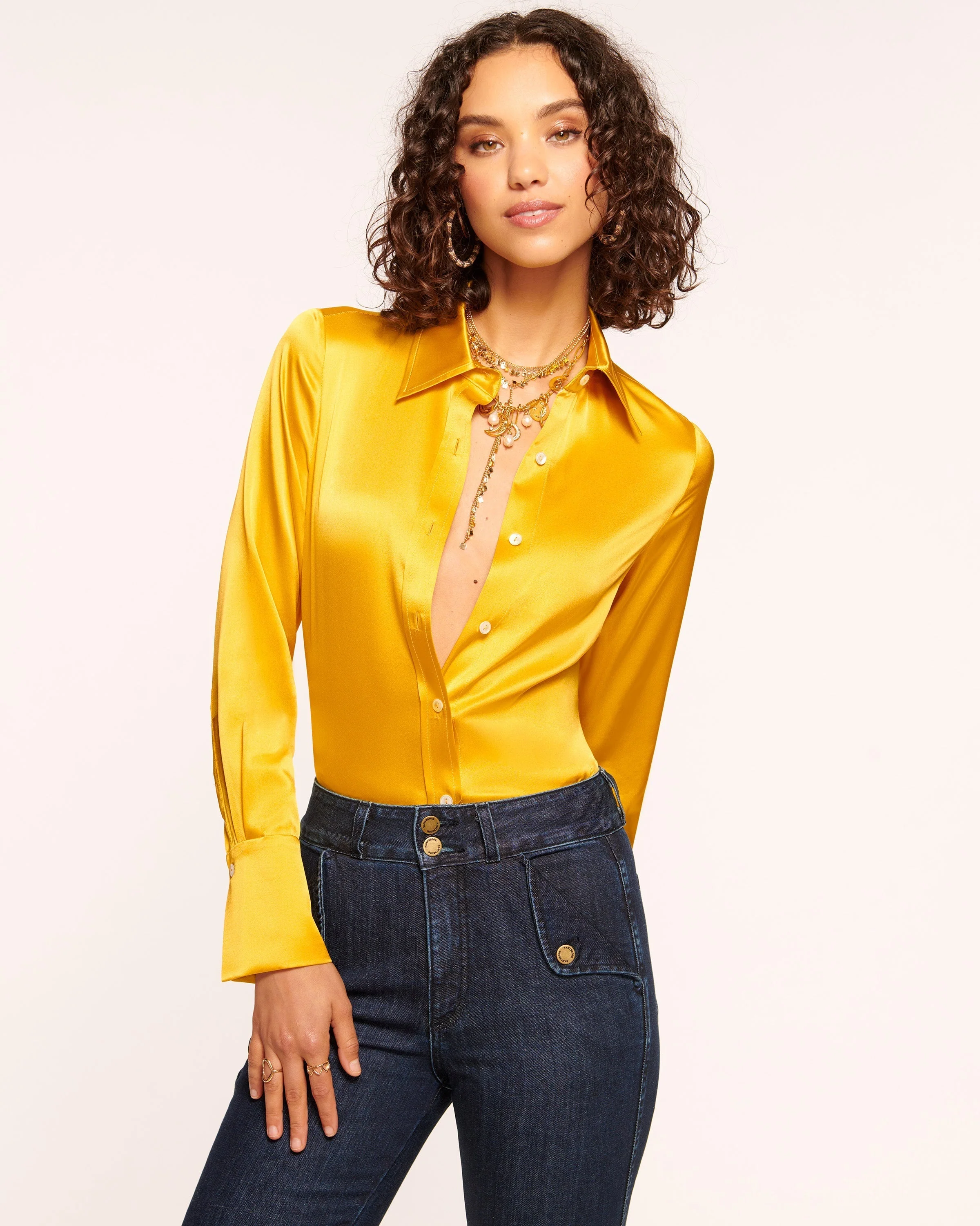 Victoria Silk Button Down Blouse - Image 34