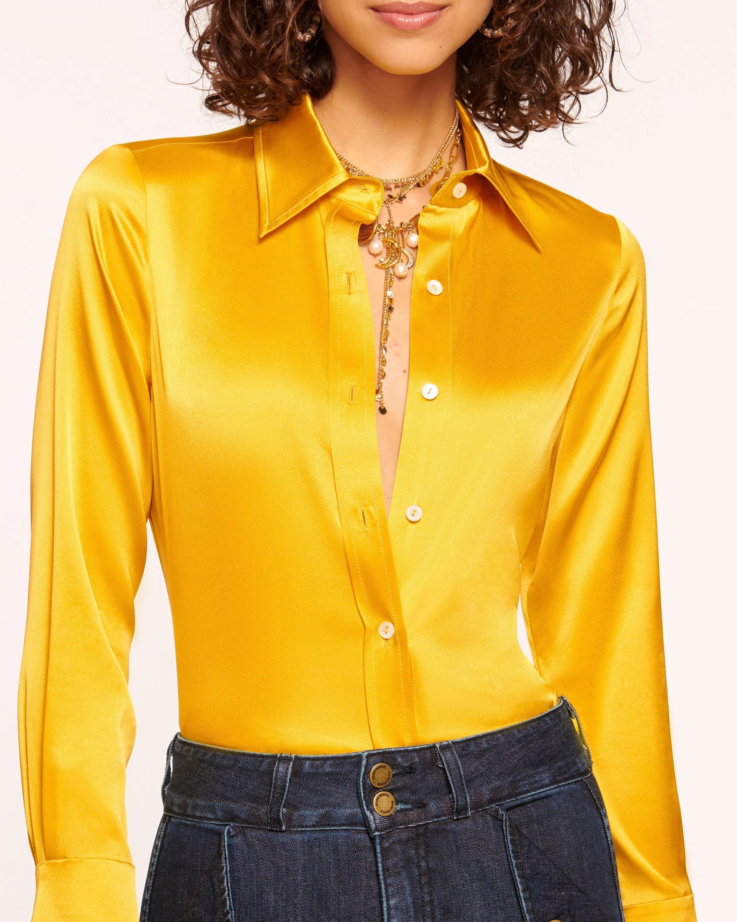 Victoria Silk Button Down Blouse - Image 38