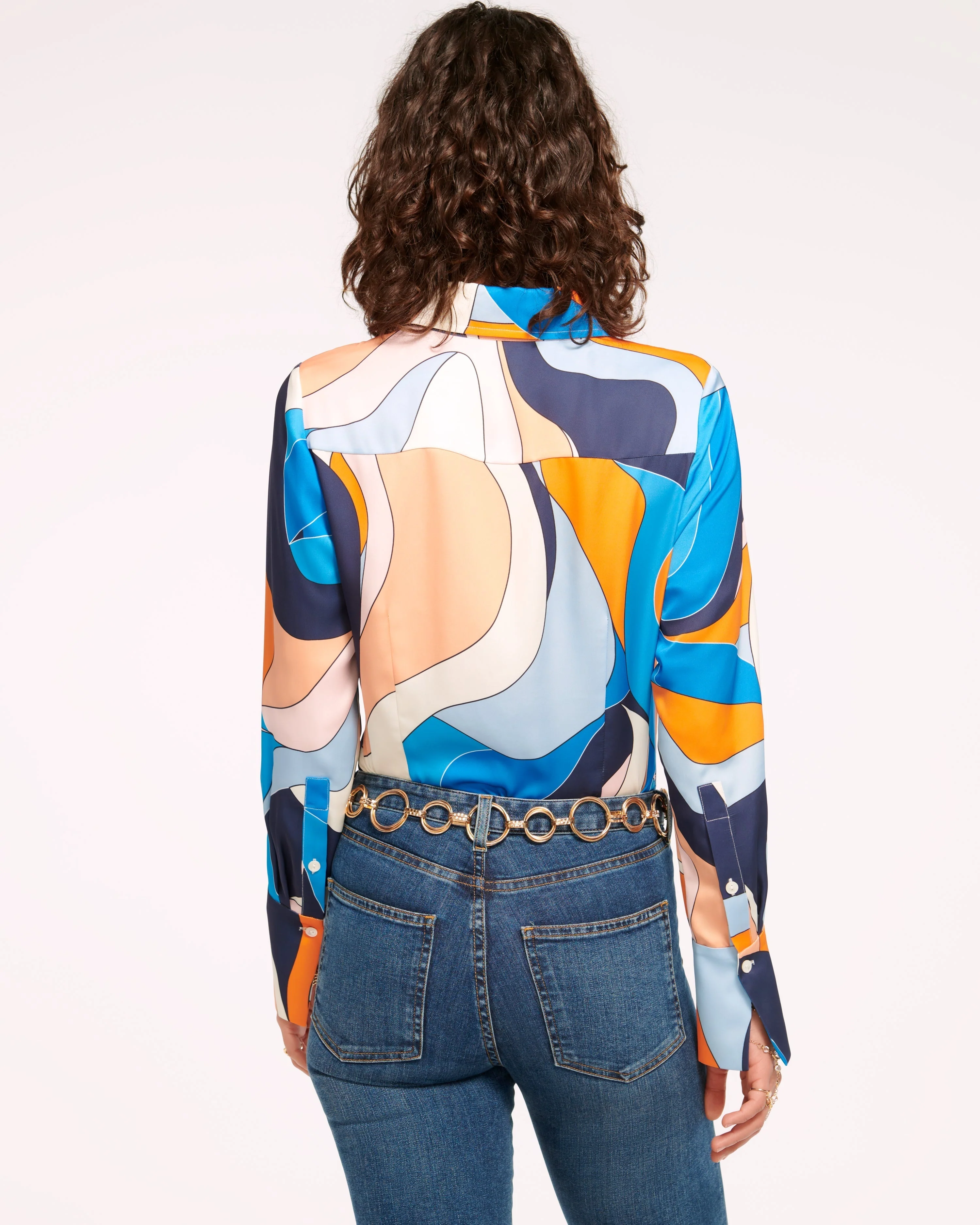 Victoria Silk Button Down Blouse - Image 42