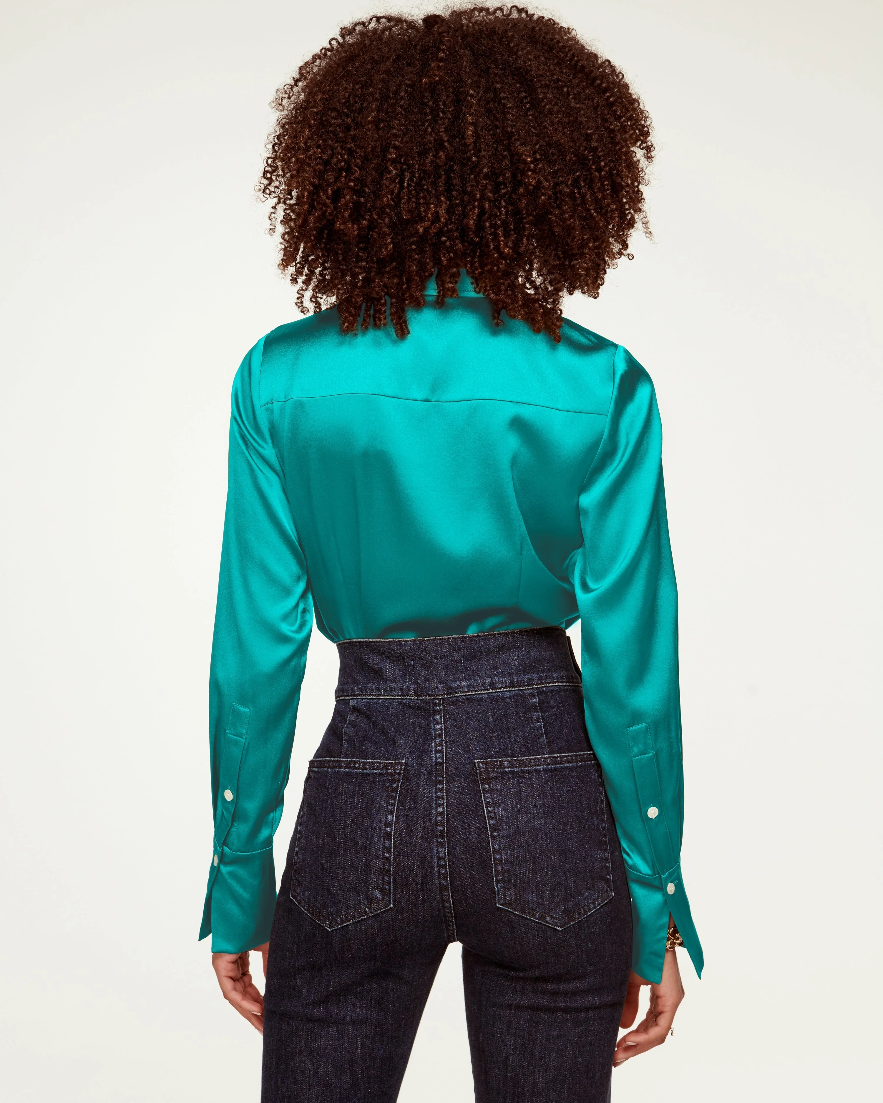 Victoria Silk Button Down Blouse - Image 56