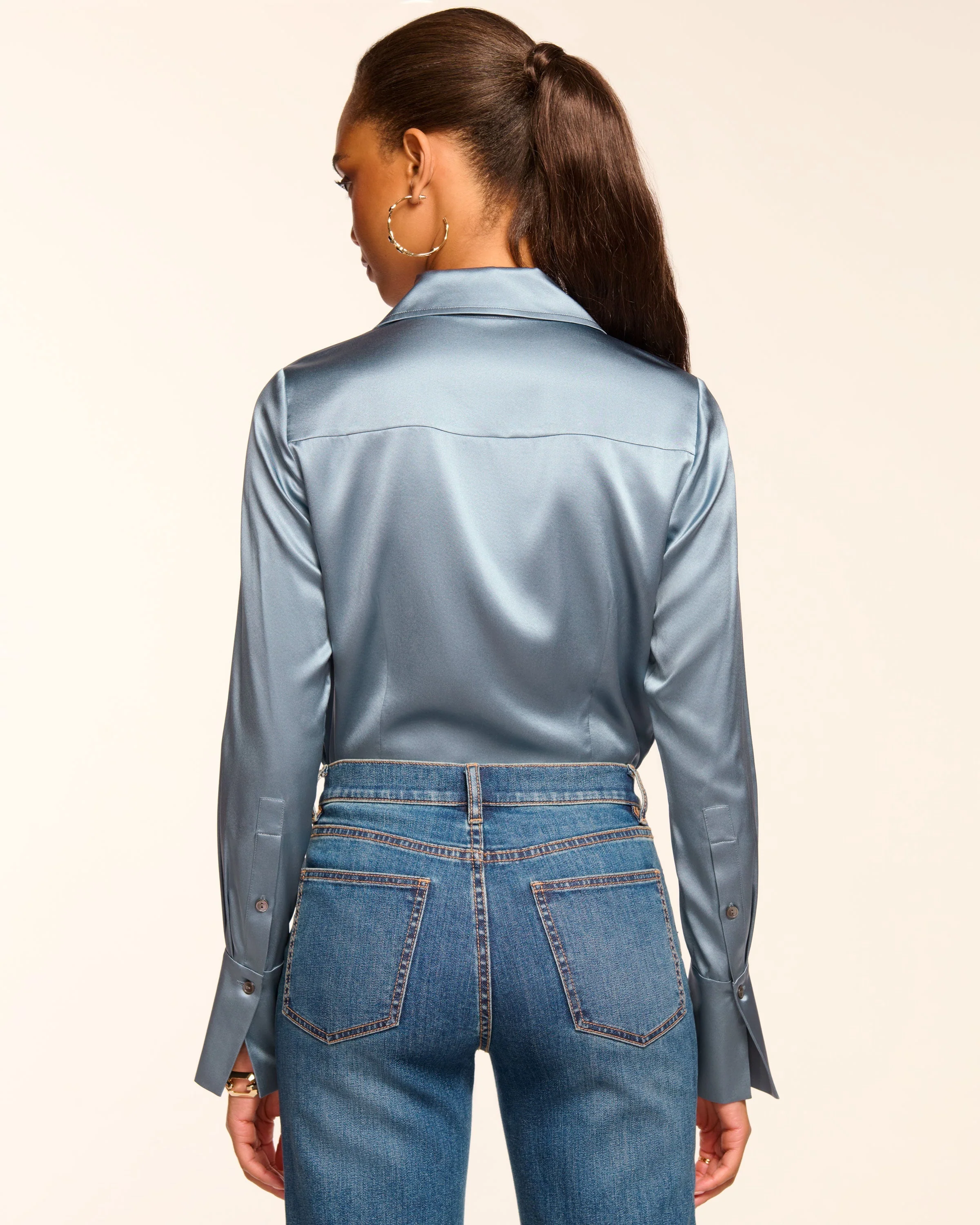 Victoria Silk Button Down Blouse - Image 6