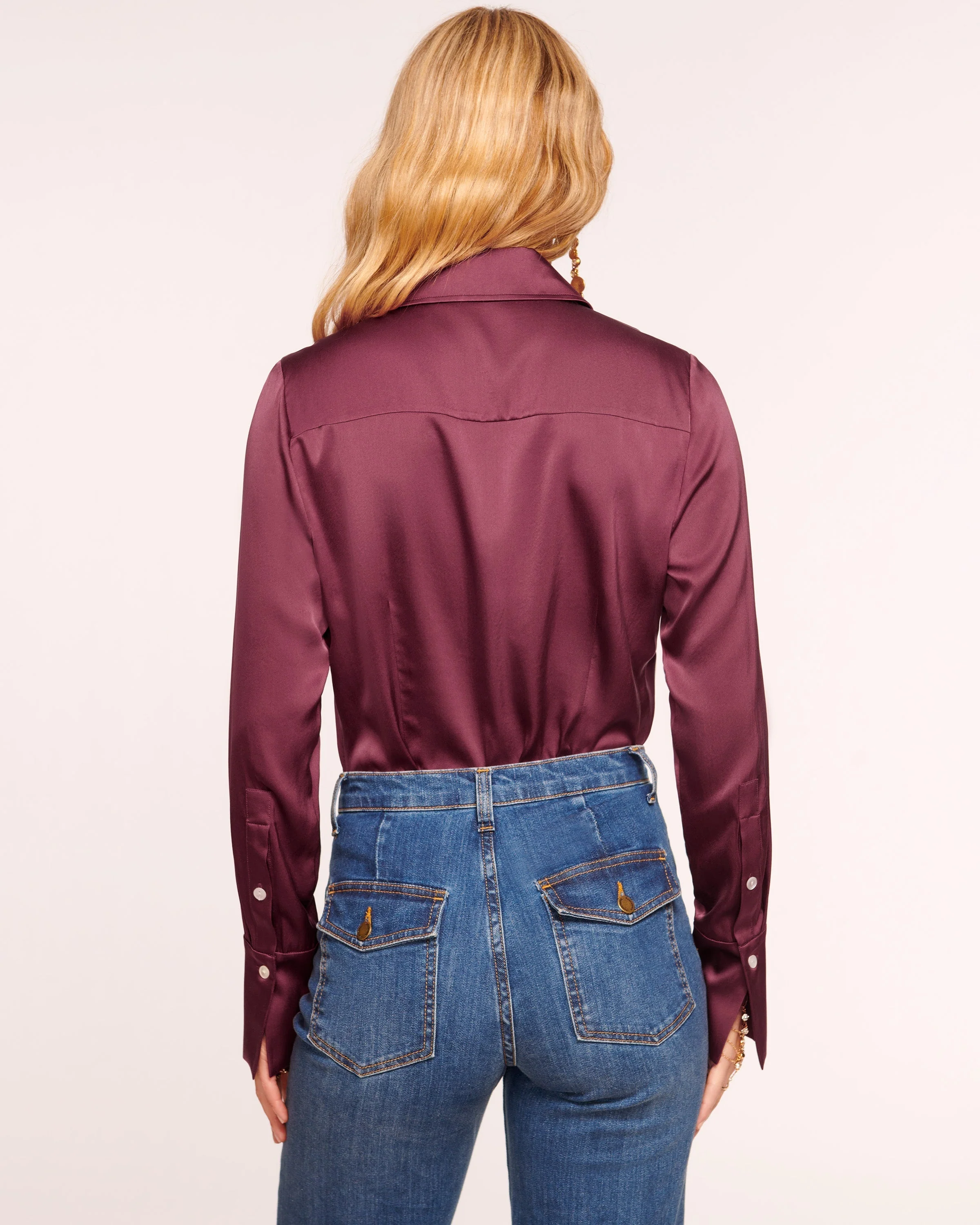 Victoria Silk Button Down Blouse - Image 86