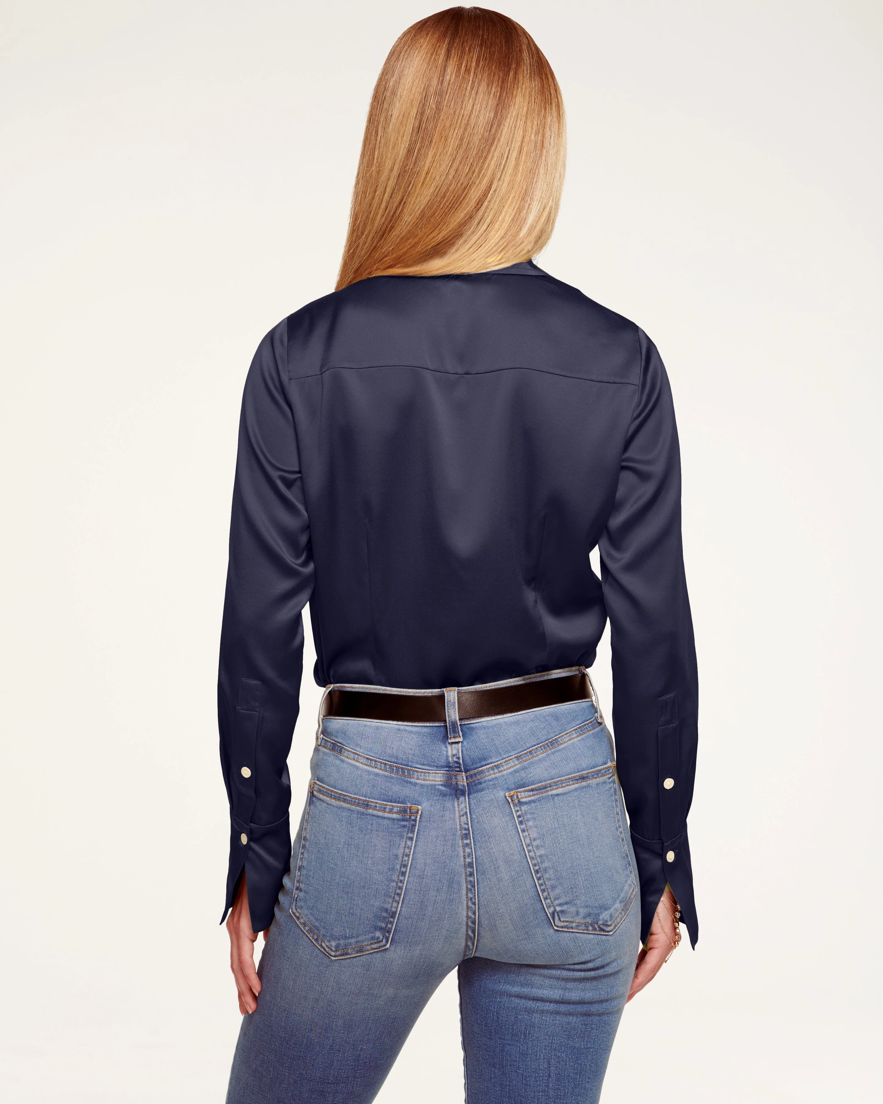 Victoria Silk Button Down Blouse - Image 87