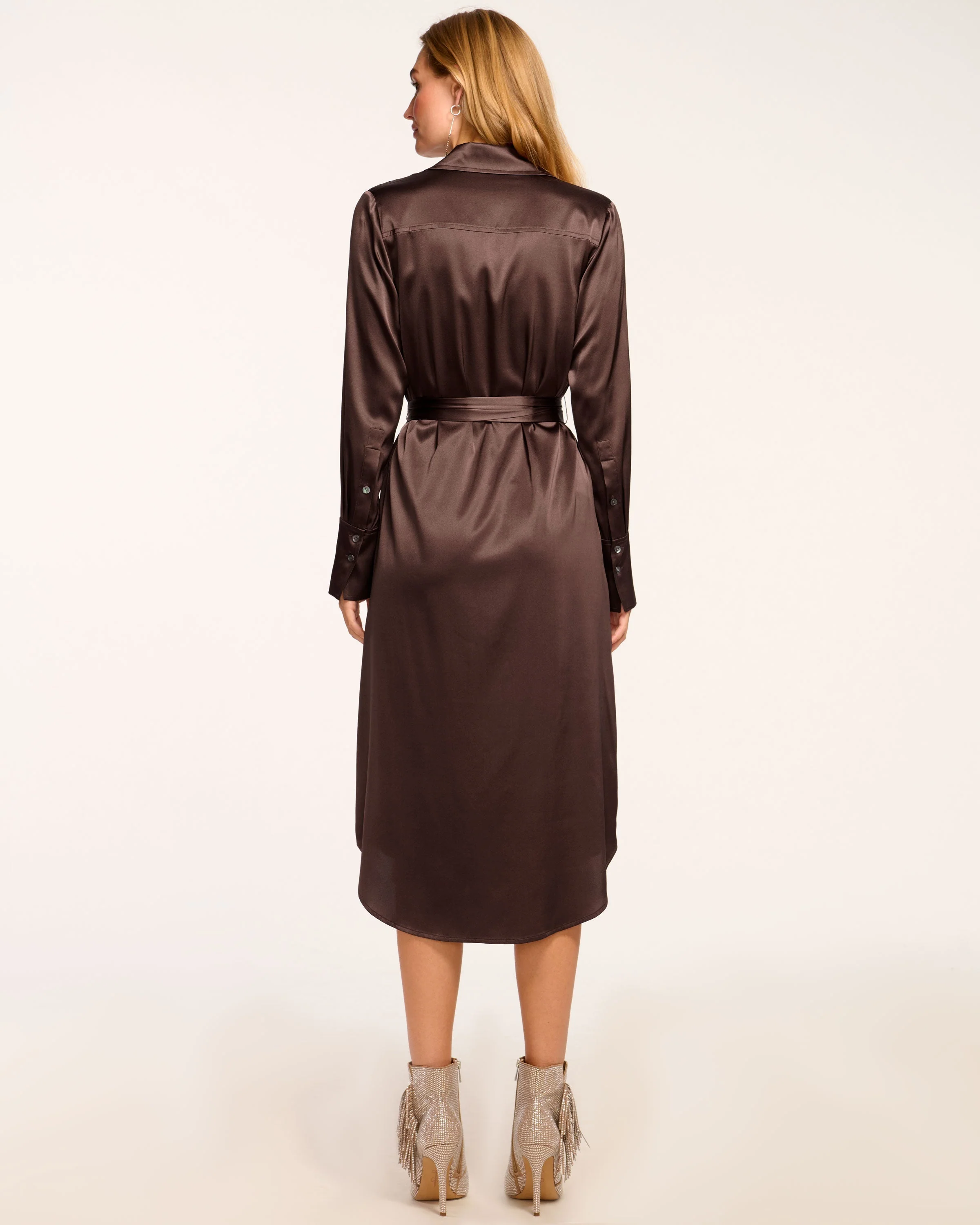 Victoria Silk Button Down Midi Dress - Image 13