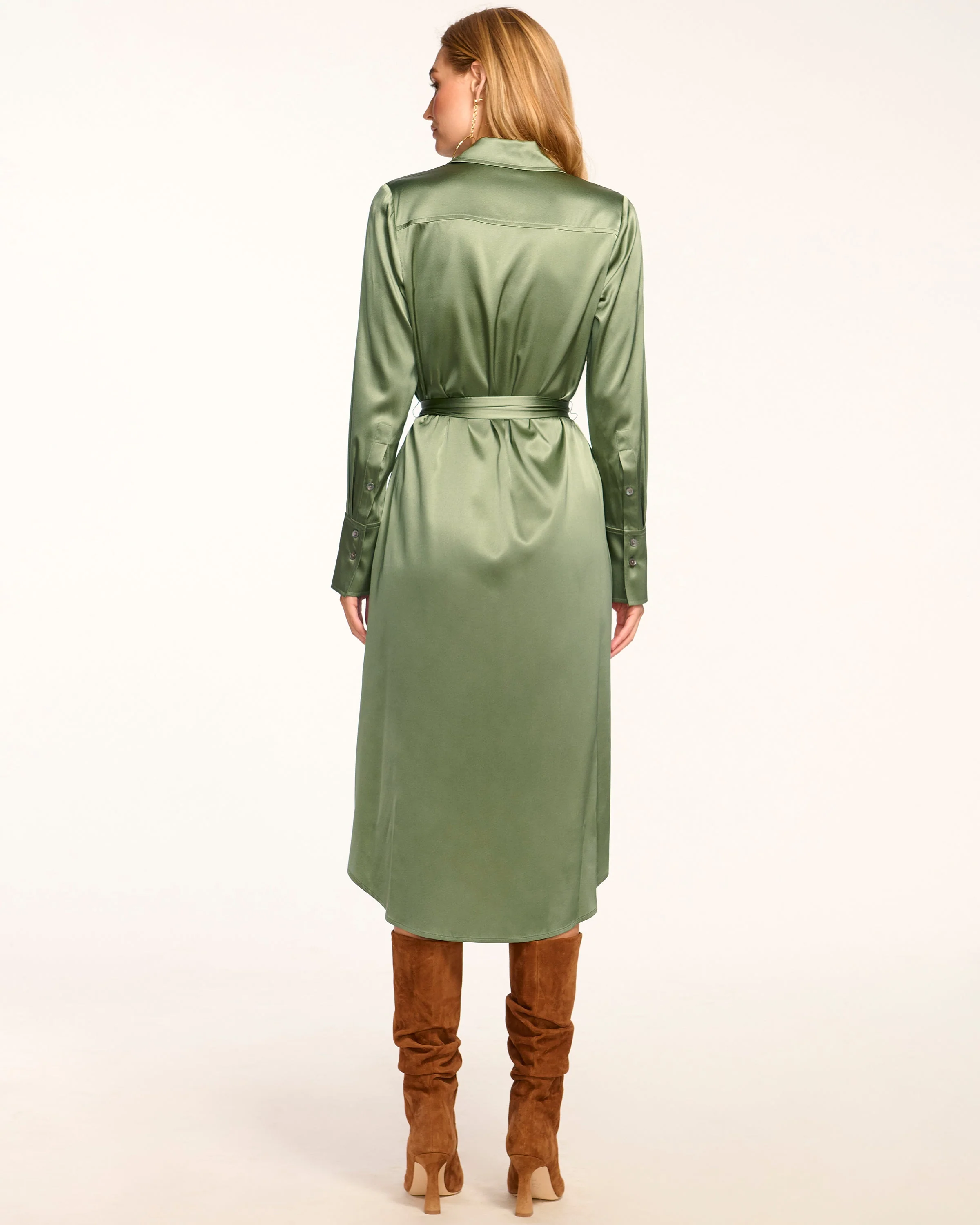 Victoria Silk Button Down Midi Dress - Image 17