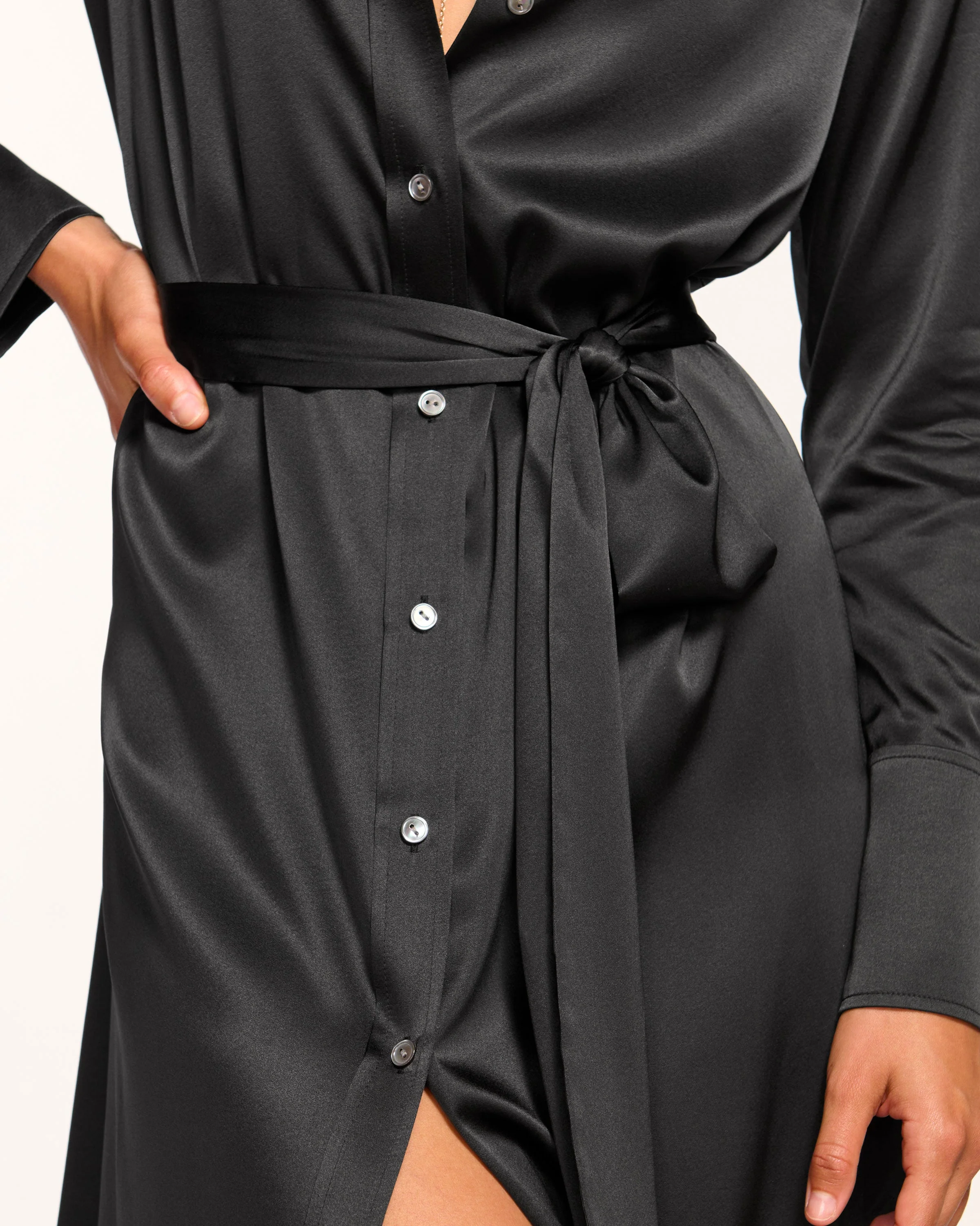 Victoria Silk Button Down Midi Dress - Image 19