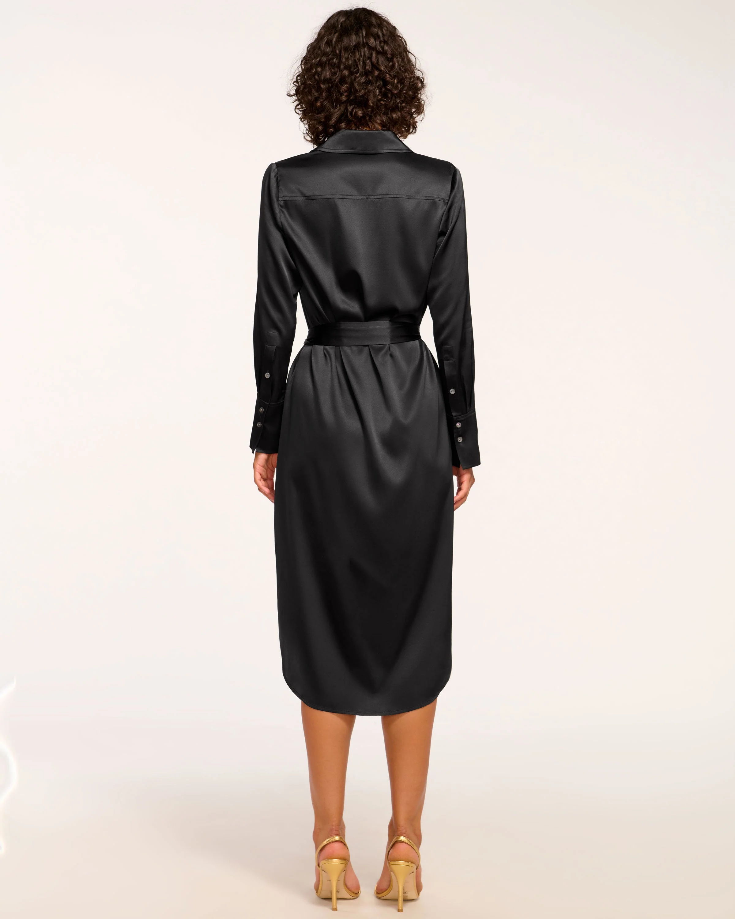 Victoria Silk Button Down Midi Dress - Image 20