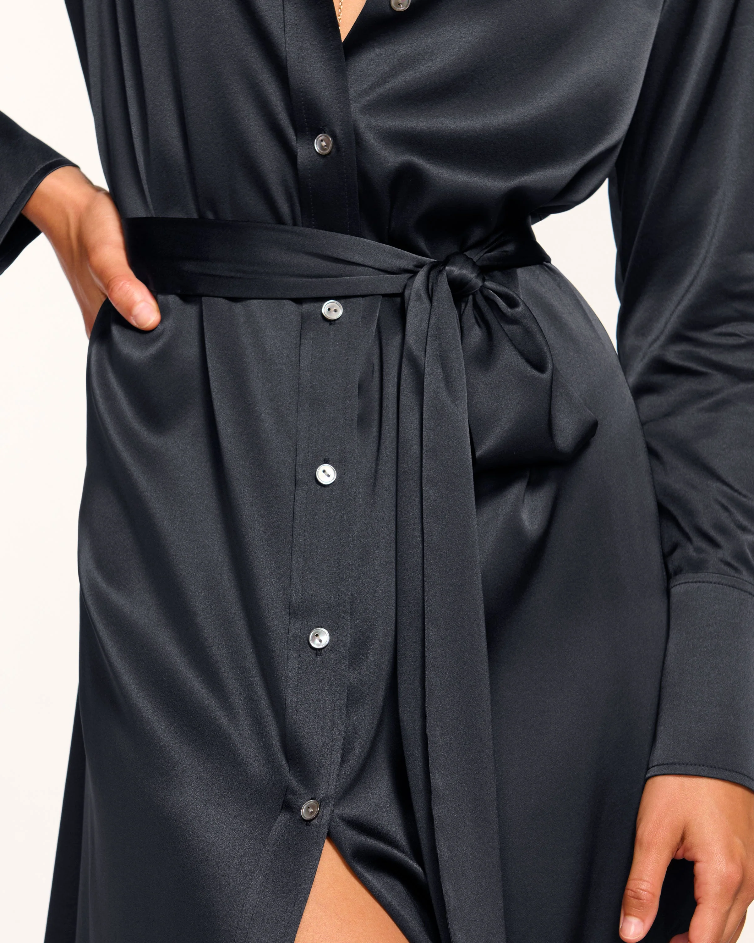 Victoria Silk Button Down Midi Dress - Image 24