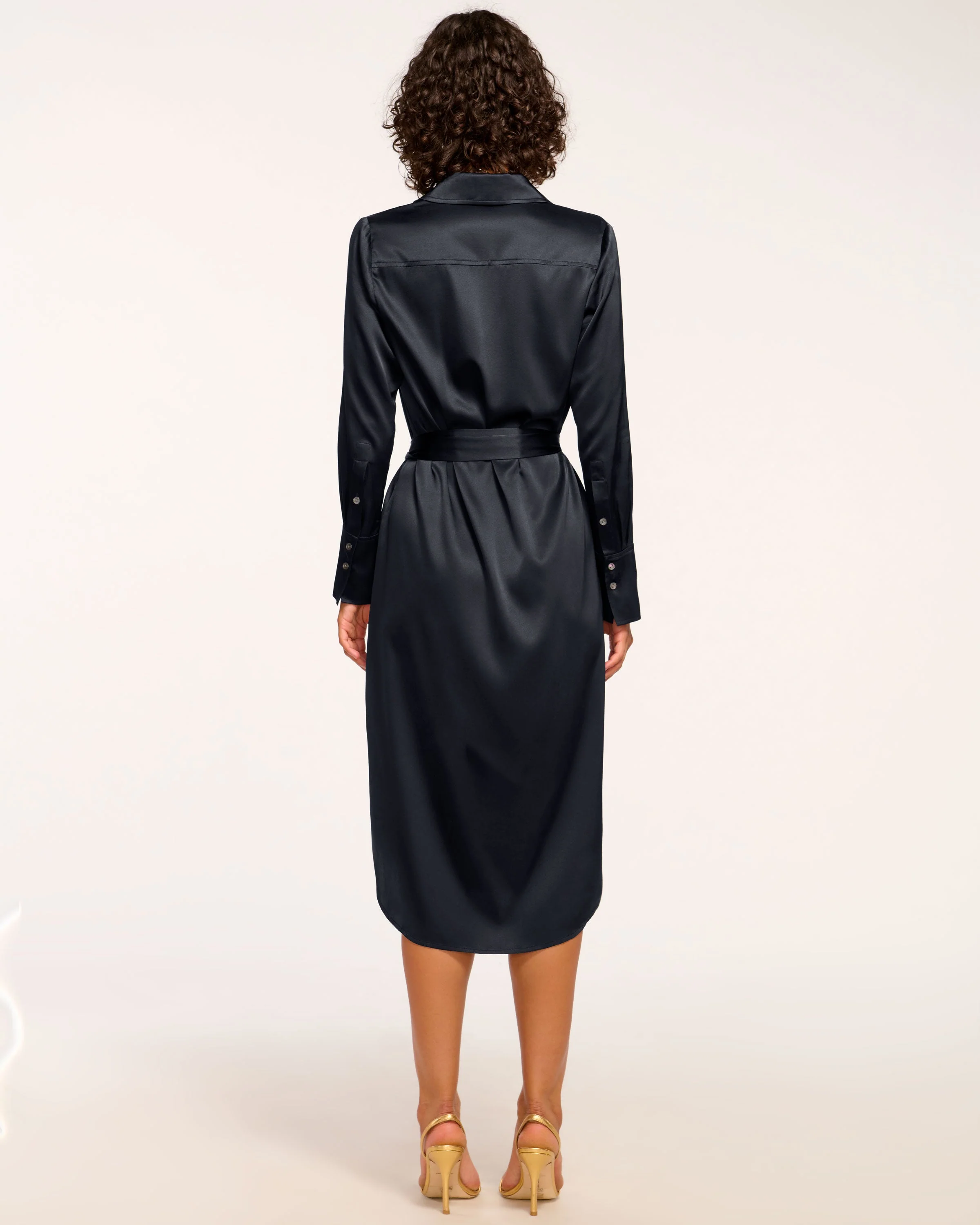 Victoria Silk Button Down Midi Dress - Image 25