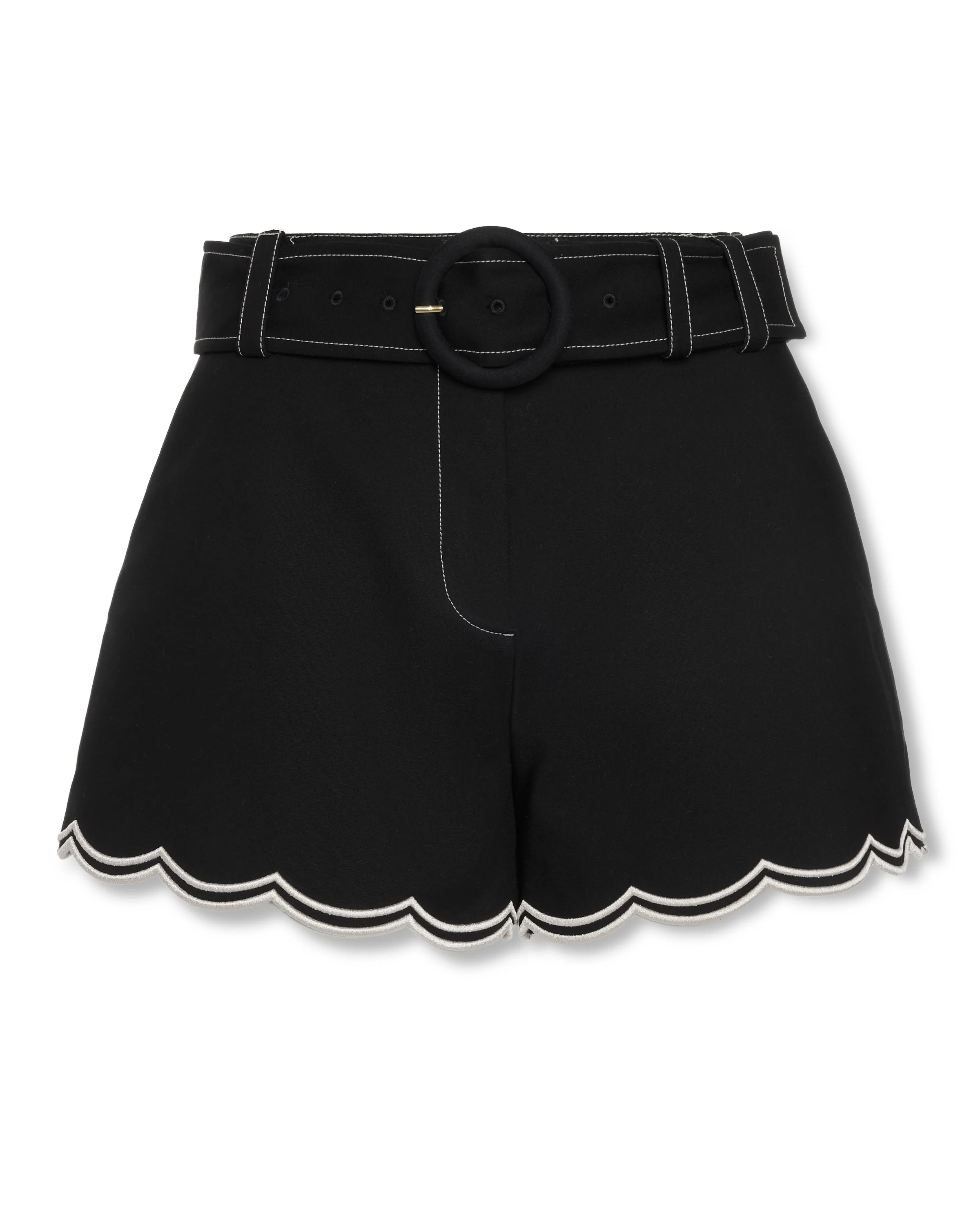 Violeta Stretch Cotton Scalloped Mini Short - Image 13